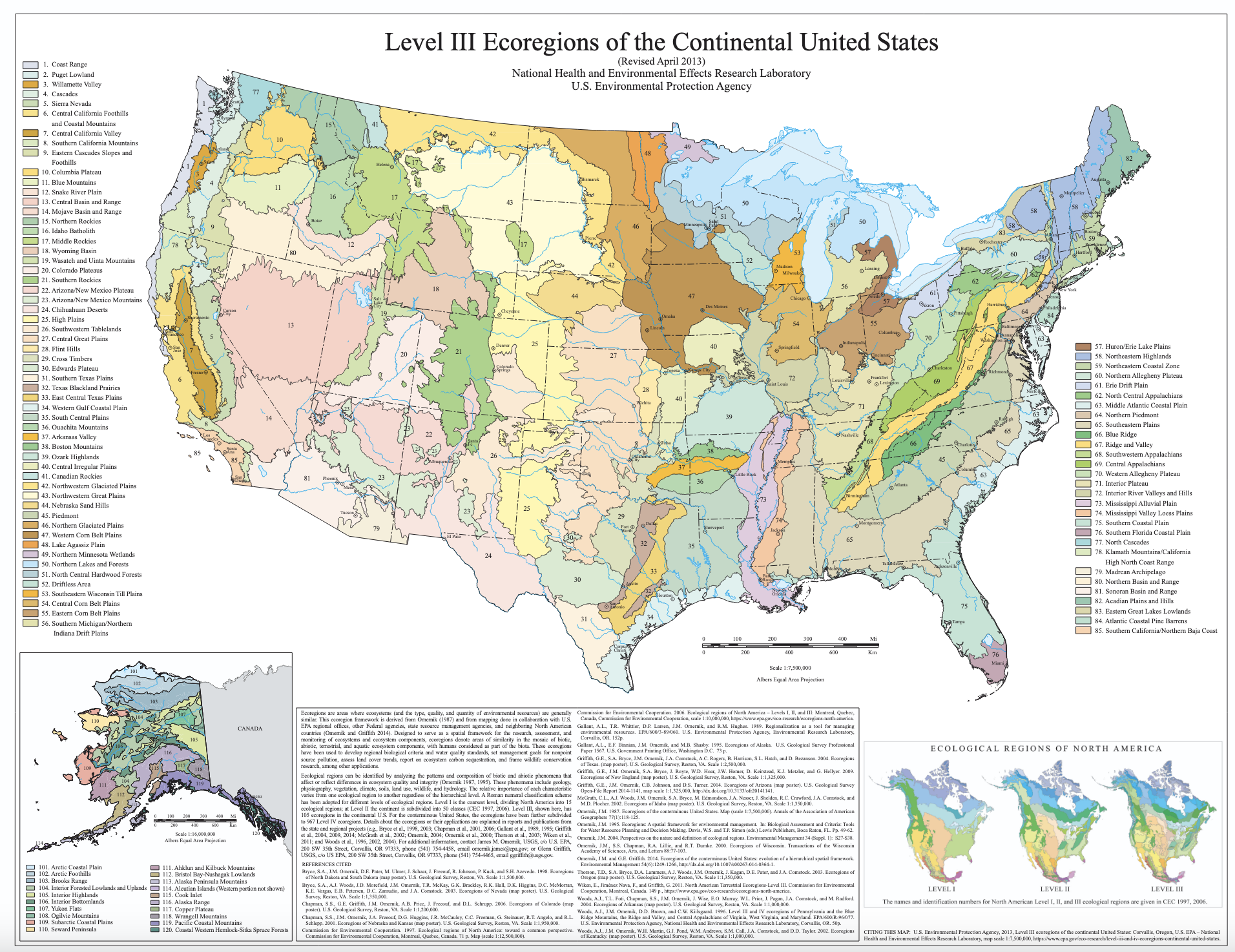 EPA Level III Ecoregion map of the united states
