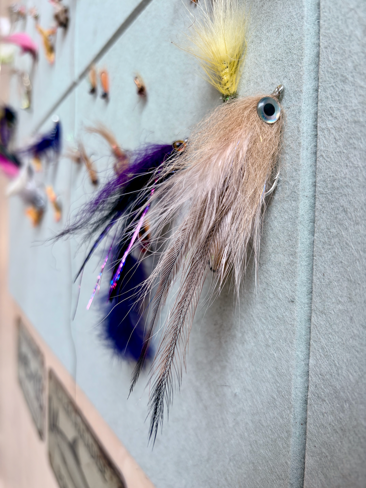 tarpon fishing flies on the wall with Isolation Outfitters in Xcalak Mexico