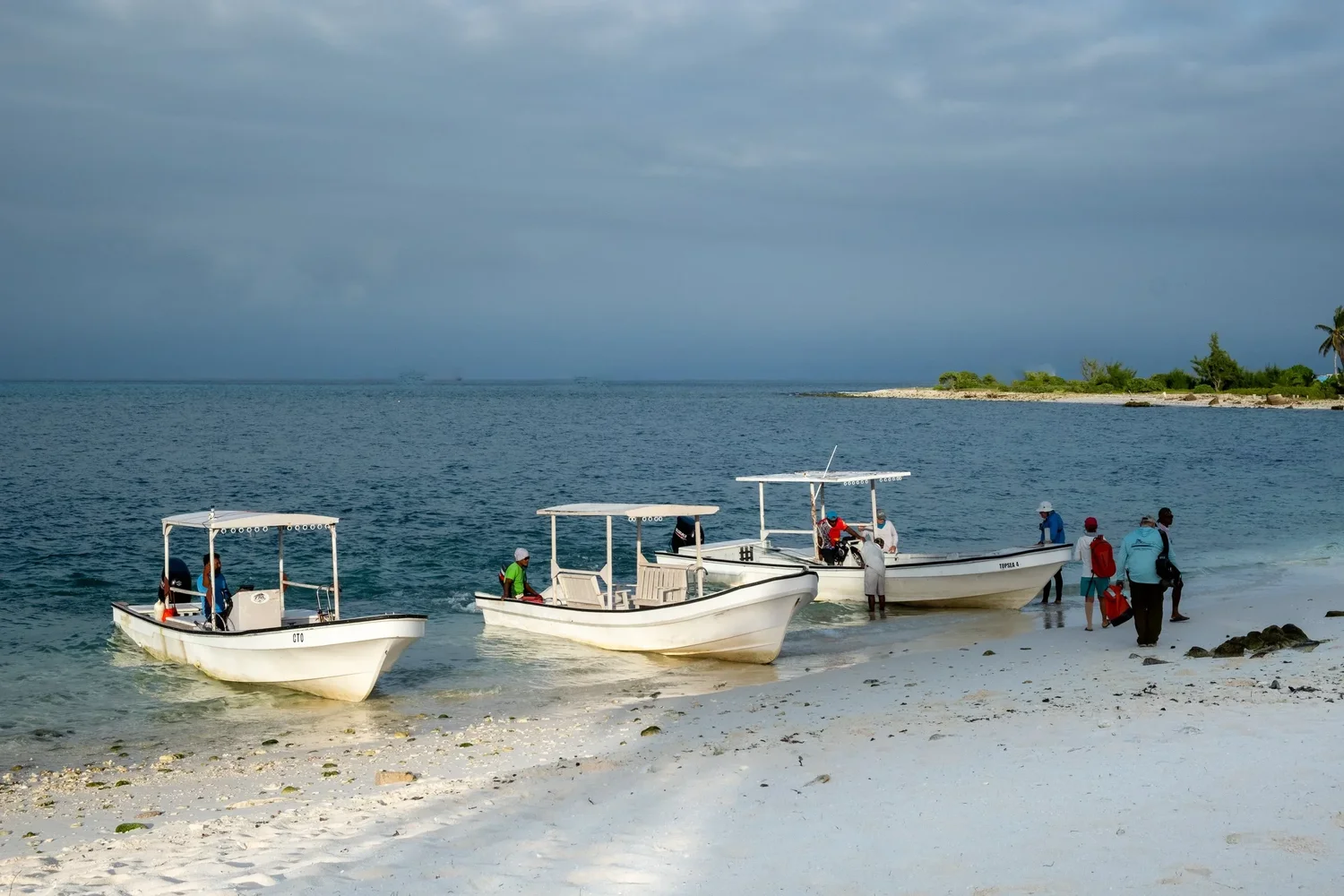 Ikari House boats ready on the beach at Christmas Island
