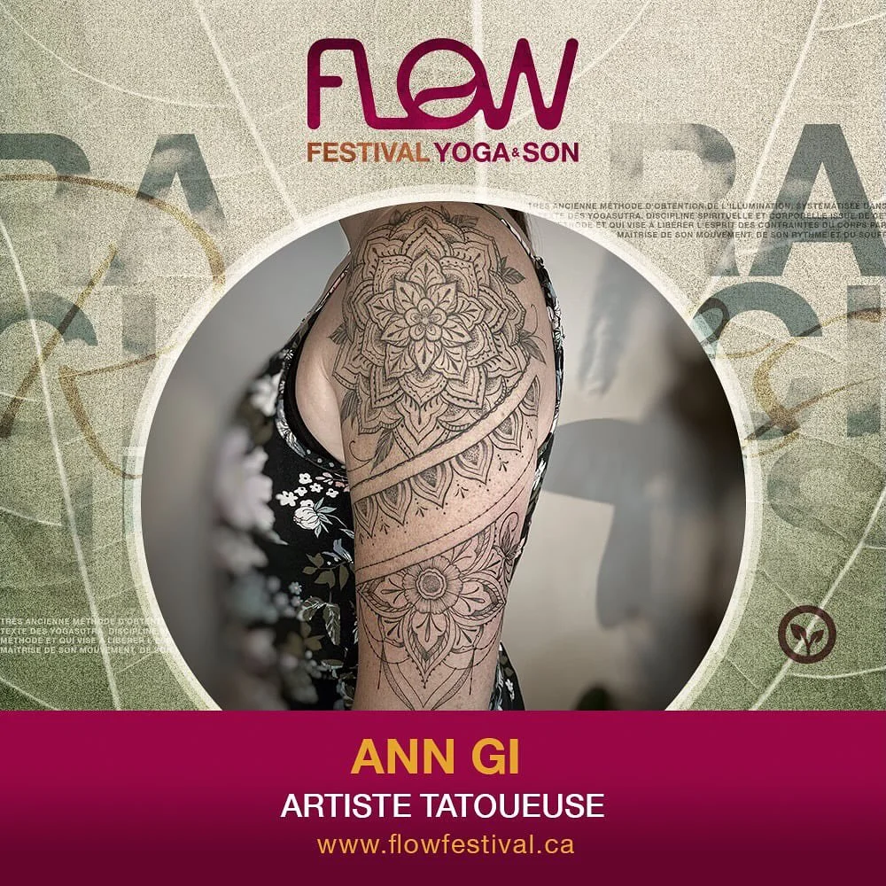 #flowyogason #yogatattoo Nous sommes présente au Flow Festival Yoga & Son. Ravies de vous accueillir tout au long du week-end. 
Nous vous proposons des tatouages créés spécialement pour l’événement