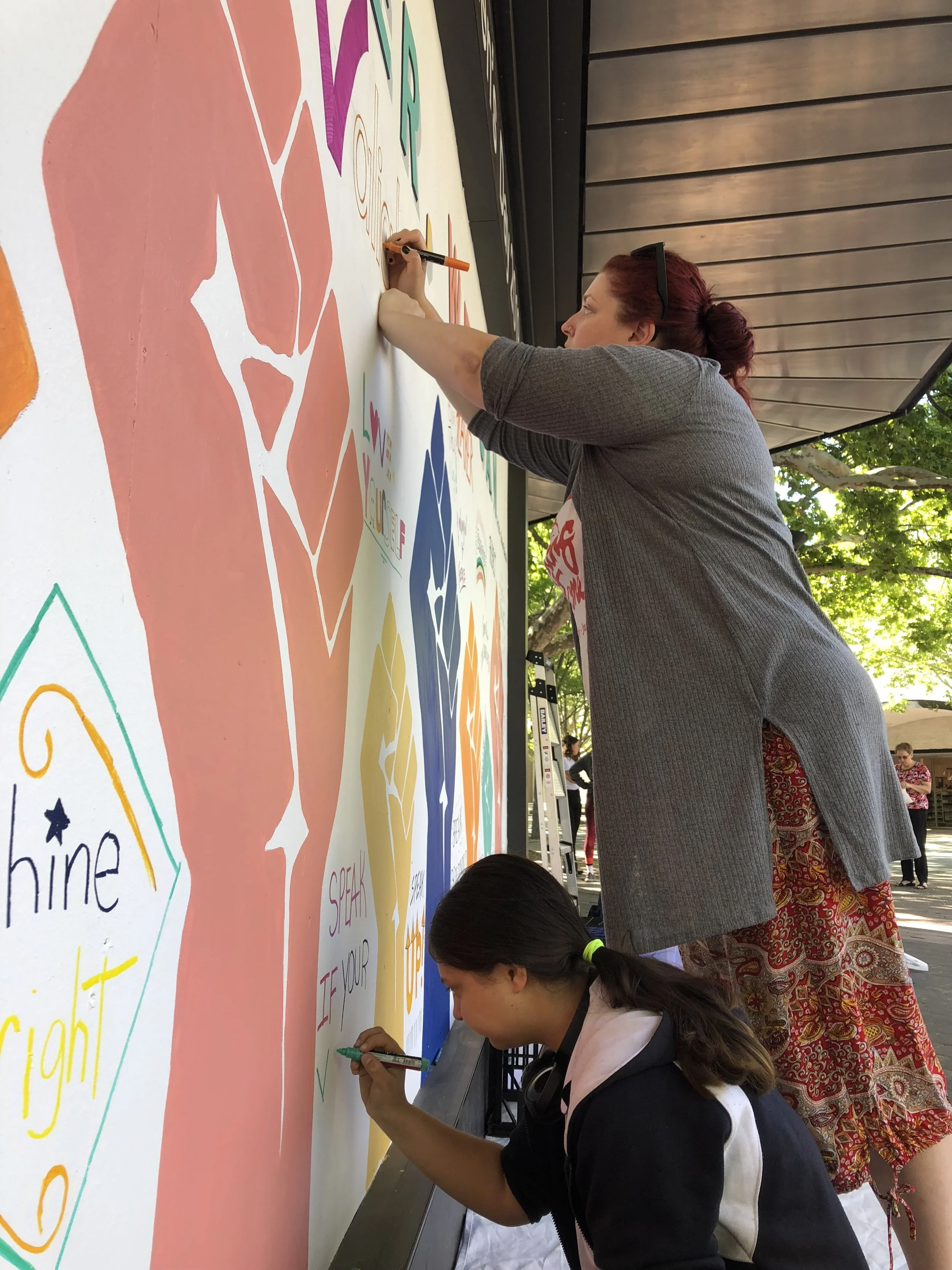 Teachers, students and youth workers contribute to interactive public space activation artwork