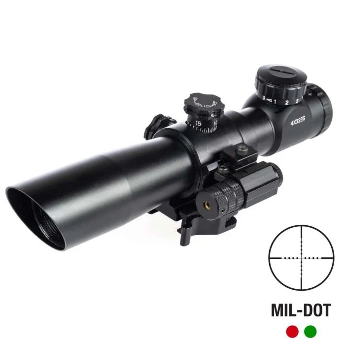 4X32 COMPACT SCOPE W/ LASER AND ILLUMINATED MILDOT