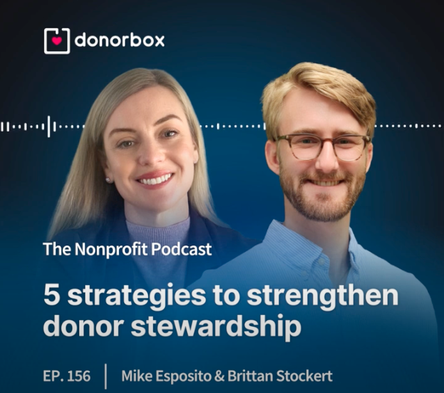Mike Esposito and Brittan Stockert talking about donor stewardship tips for fundraisers