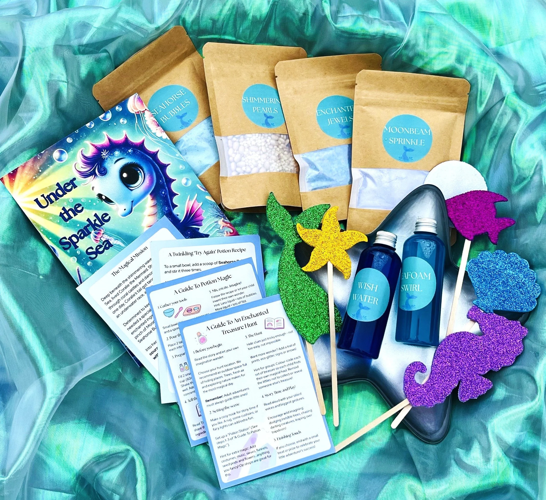 potion play, potion kit, fizzy play, mermaid, treasure hunt