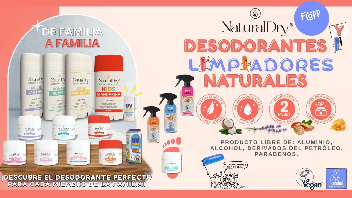Guía de desodorantes naturales NaturalDry para mujer, hombre y niños