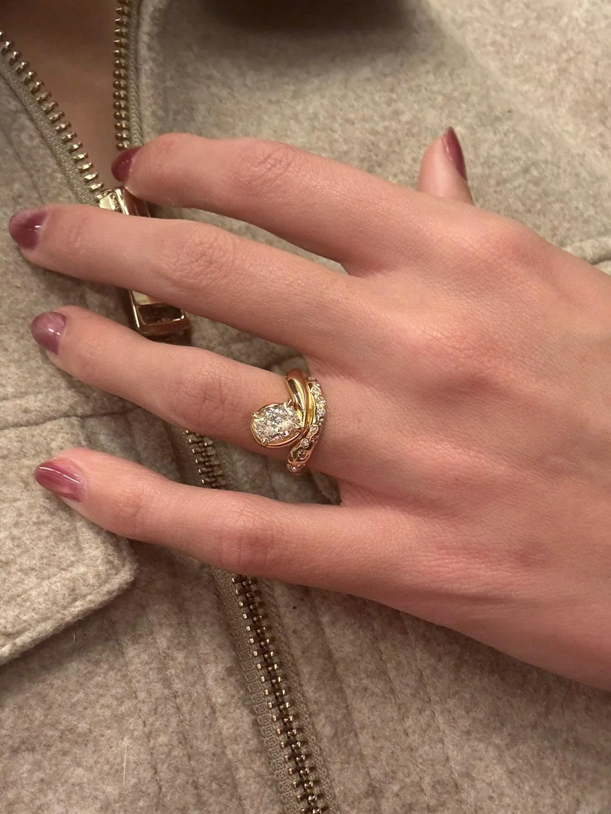 18k Yellow Gold, Cushion Diamond, and Champagne-to-Yellow Diamond Gradient