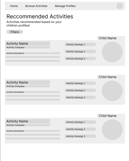 Quick breakdown of the activity with emphasis on how that activity will synergize with the child.