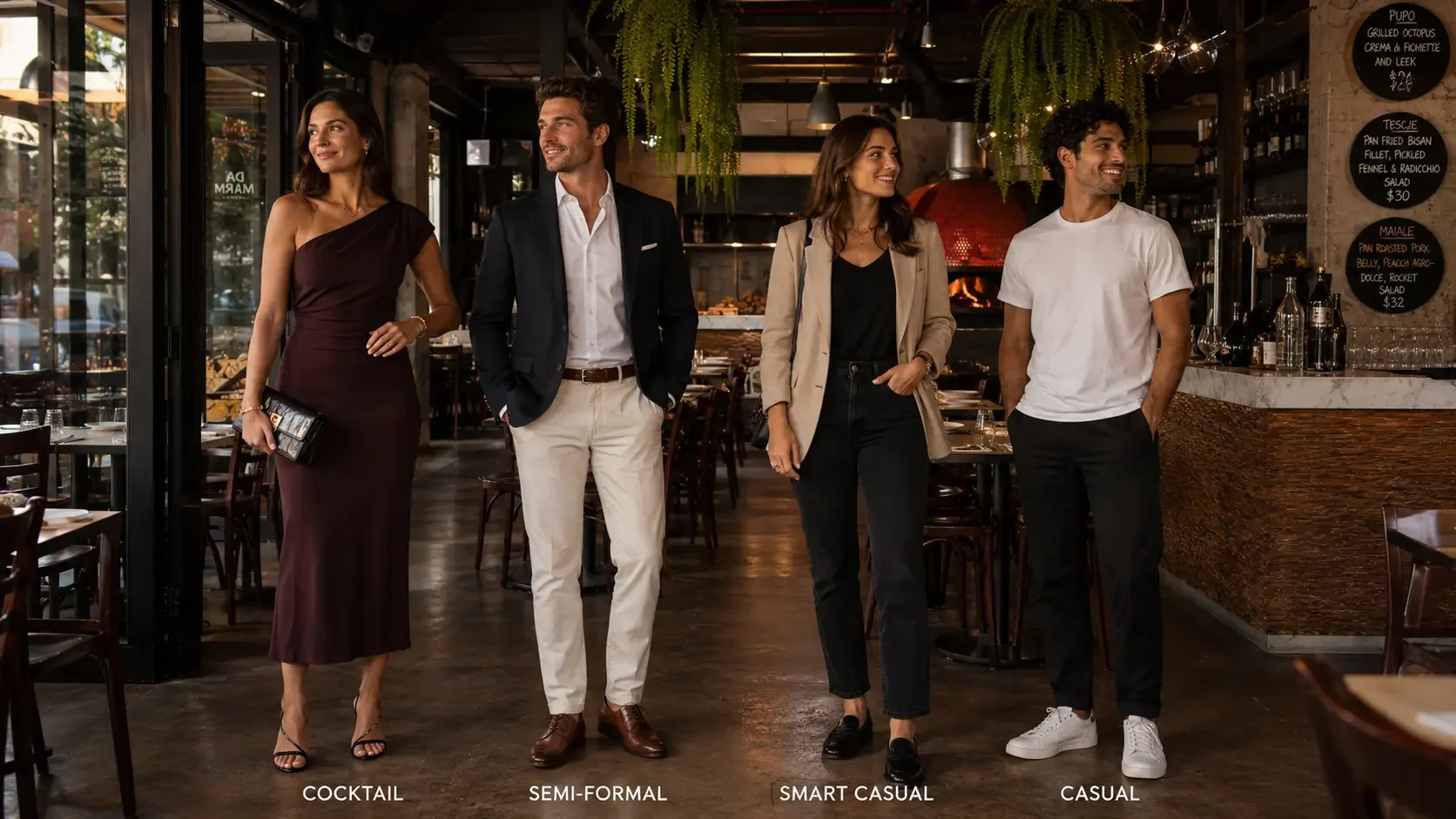 Engagement party dress code comparison cocktail semi formal smart casual casual