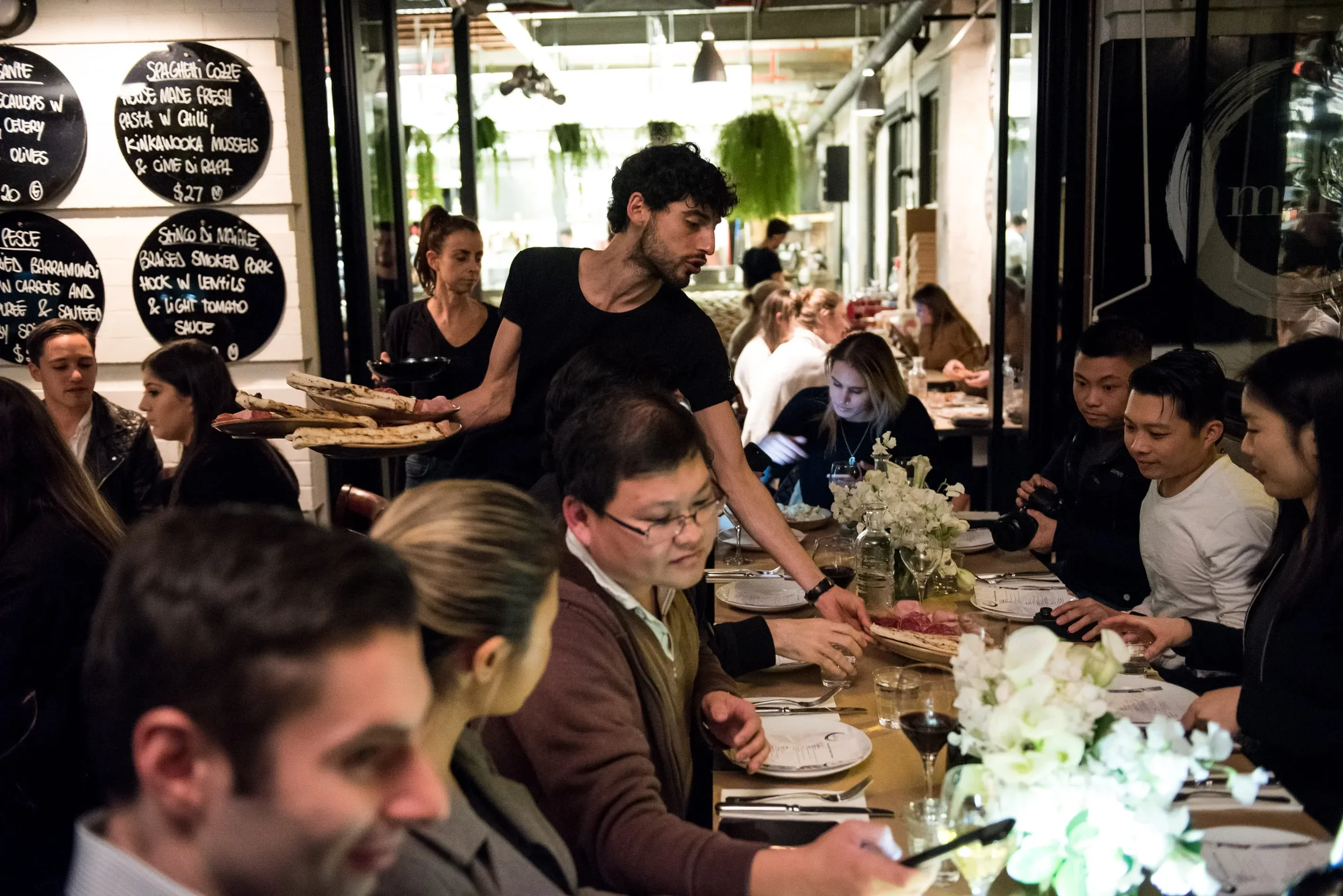 Halal-friendly group dining and iftar table setup at Da Mario Sydney Italian restaurant