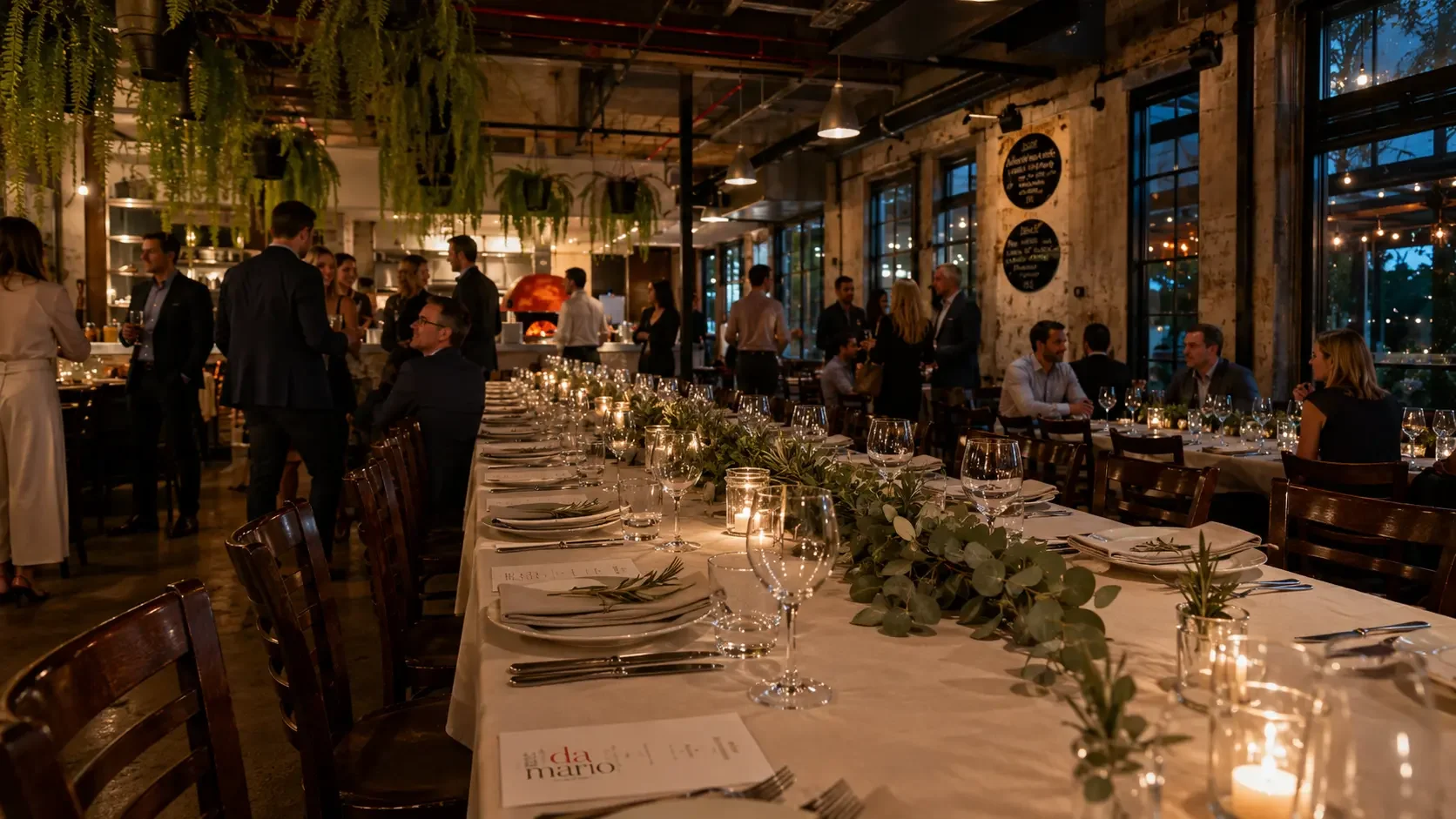 Corporate Christmas function venue in Sydney with seated dining at Da Mario Rosebery