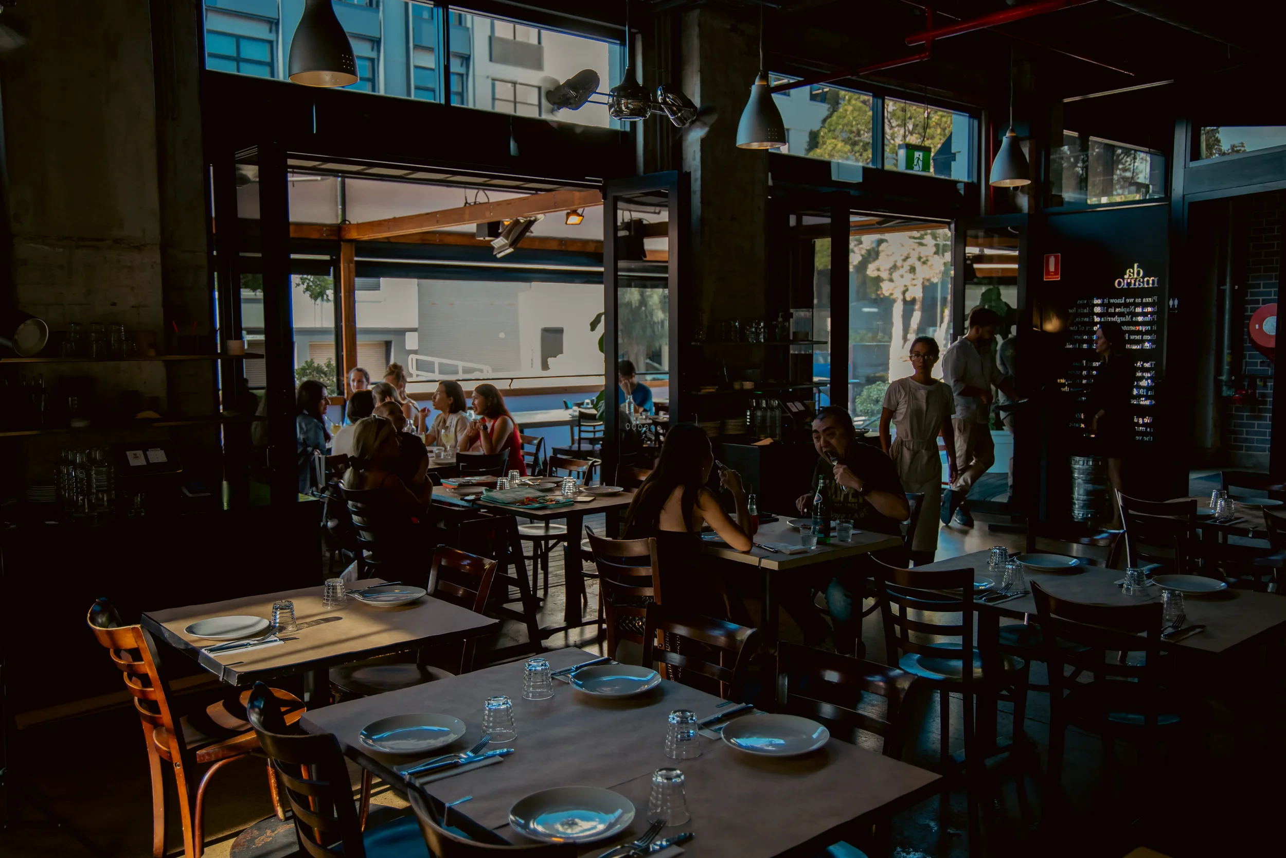 Interior of Da Mario Italian restaurant with function room in Rosebery Sydney