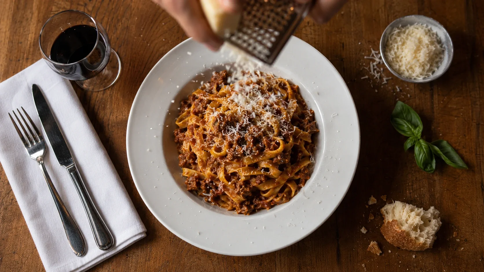 House-made tagliatelle al ragu with slow-cooked pork and beef sauce at Da Mario