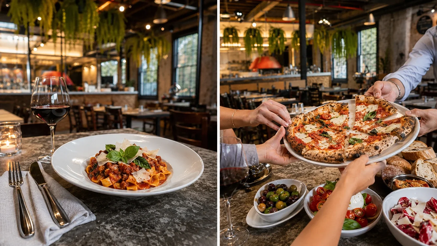 Plated versus share-style Italian set menu formats at a Sydney restaurant