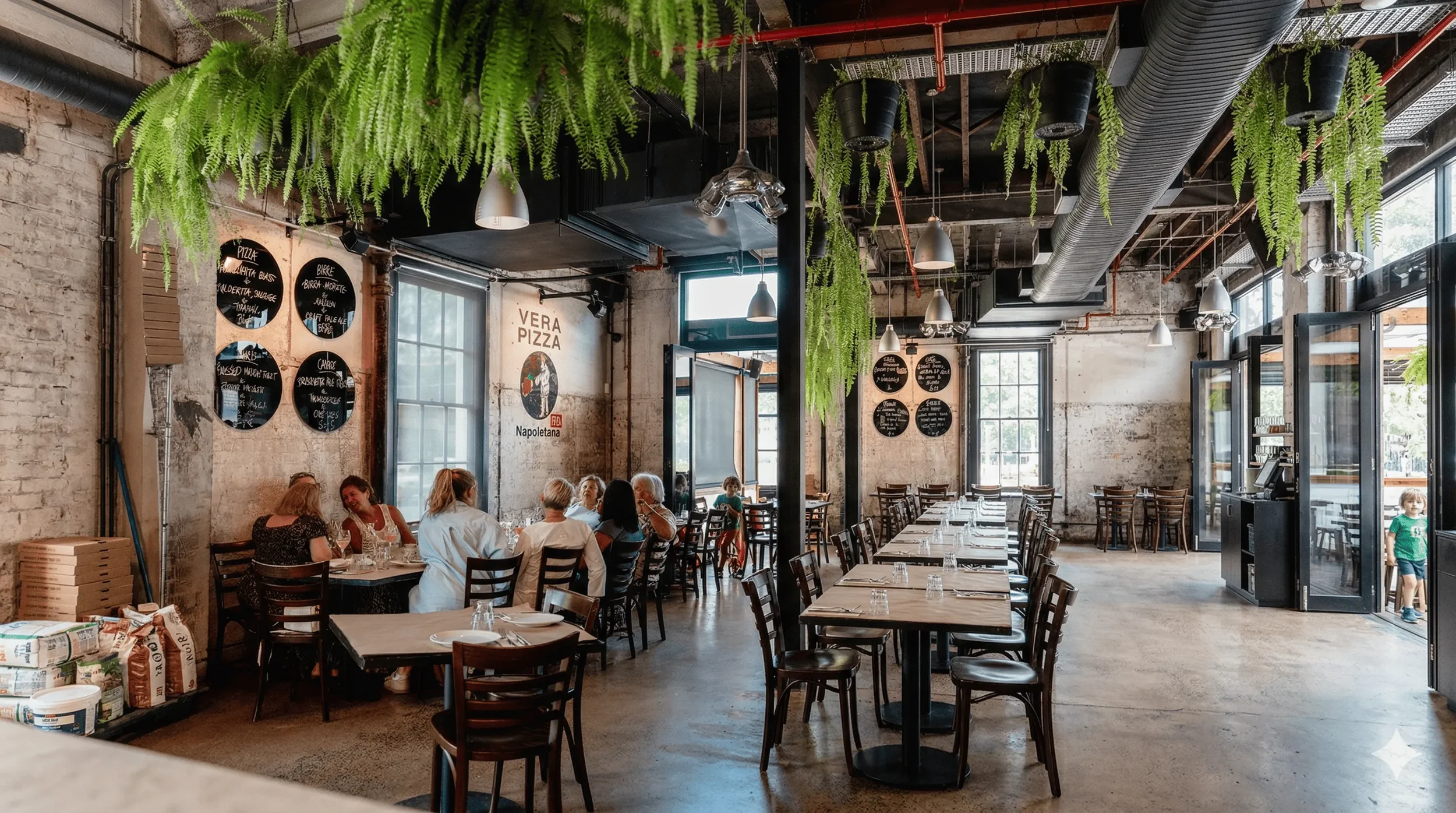 Da Mario Rosebery interior set up as a cocktail function venue in Sydney with high tables and candle lighting