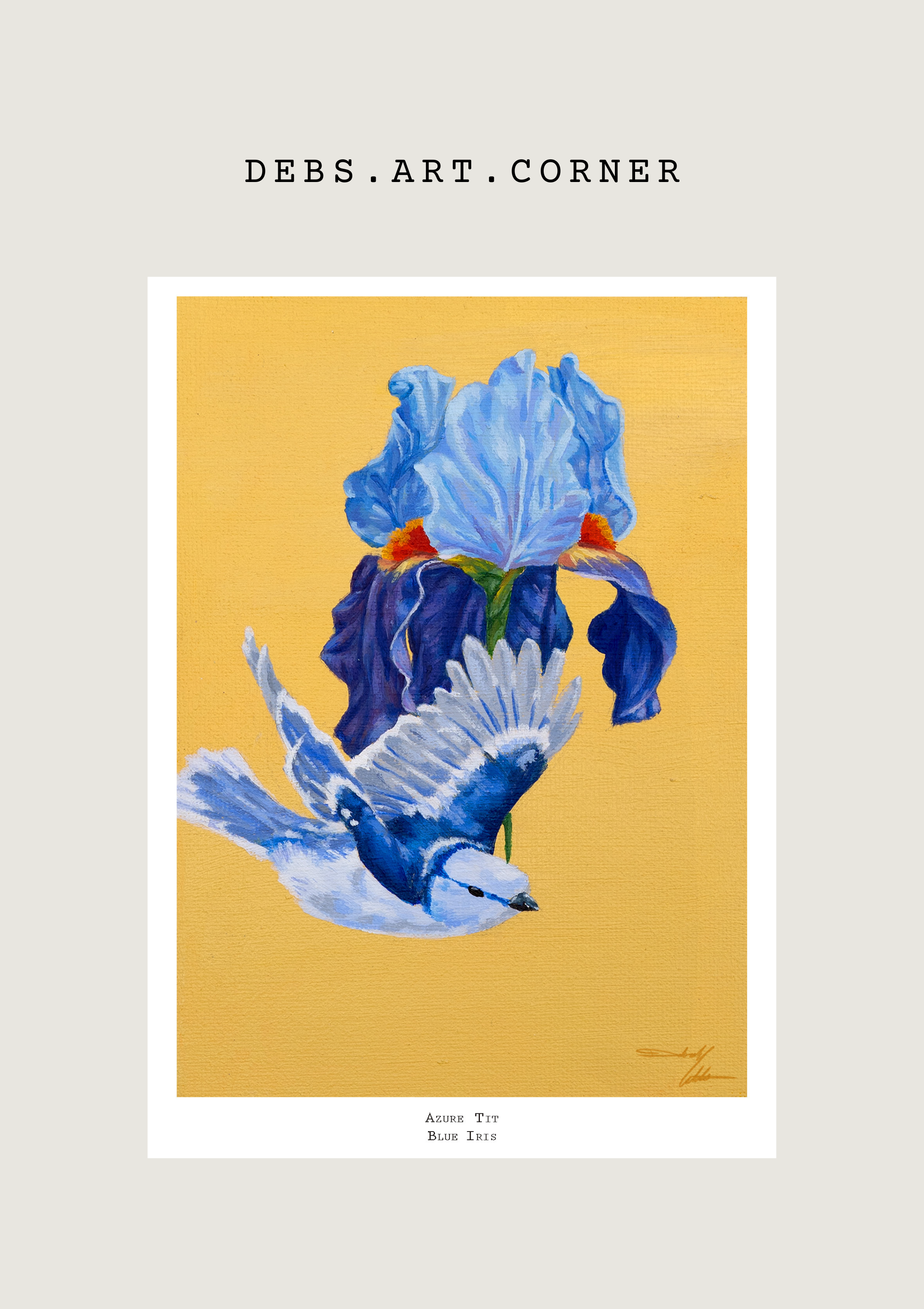 Azure Tit & Blue Iris