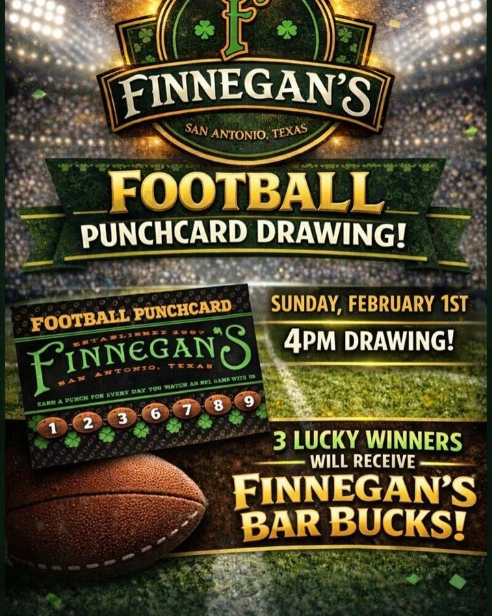 You&rsquo;ve been stacking punches all season&hellip; now it&rsquo;s time to see where they land.
Bring in your football punchcards, turn &rsquo;em in, and let the good fortune do the rest.

Sunday, February 1st at 4pm, we&rsquo;re drawing three luck