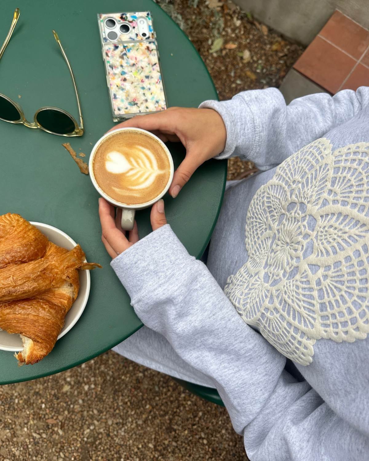 Inner grandma doily sweatshirt