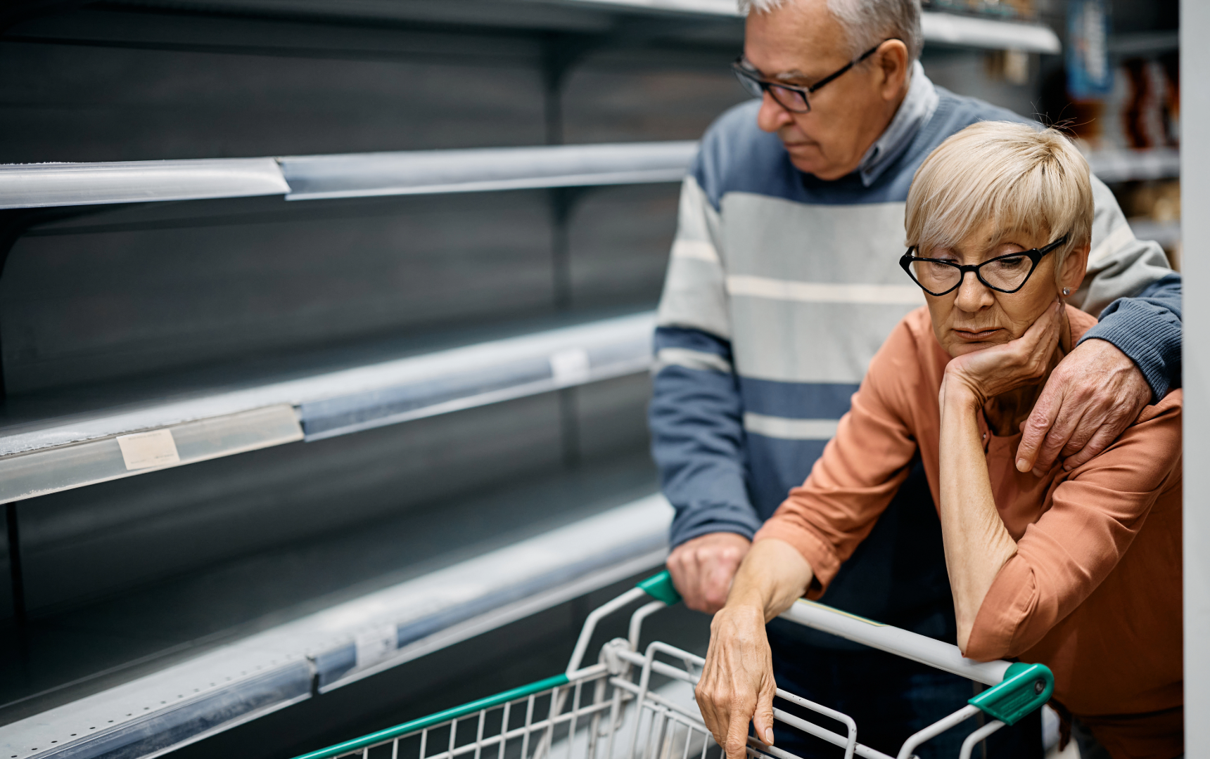 A couple shopping for items that have completely sold out