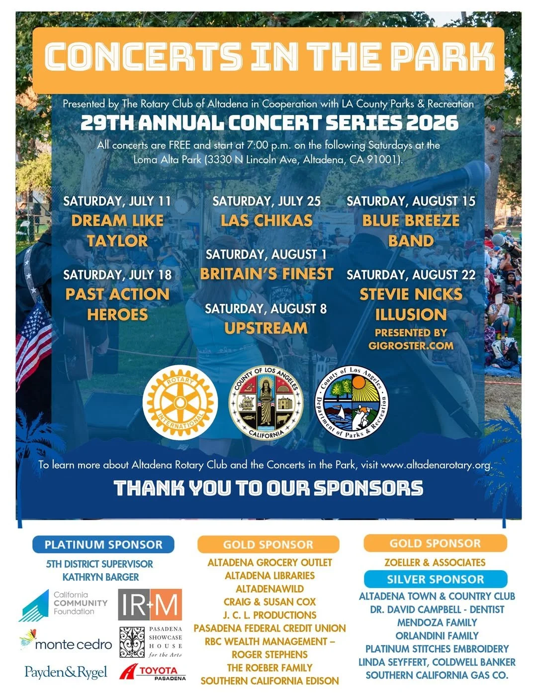 Concerts in Loma Alta Park: Upstream