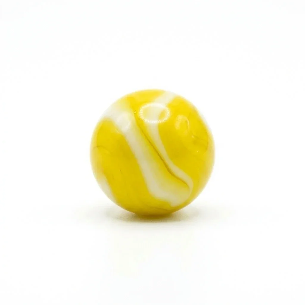 sorbet yellow marble on crisp white background