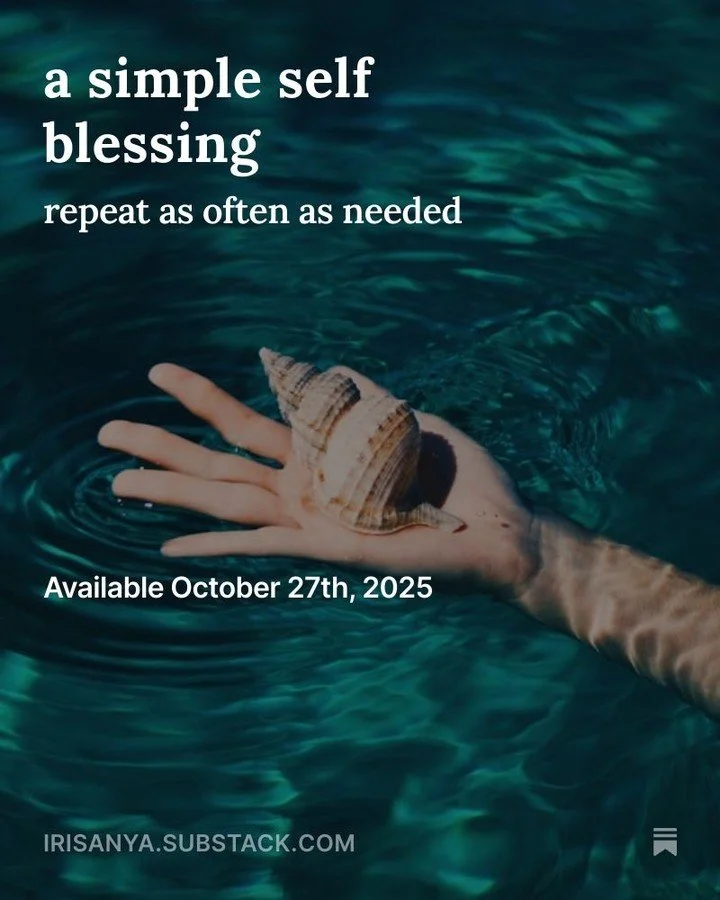 Coming October 27, I've created a quickie self blessing for you to listen to again and again.

This will be downloadable for you to enjoy anytime.

I hope it offers you exactly what you need.

#IrisanyaMoon #HeartMagick #LifeIsALoveSpell #HeartMagick