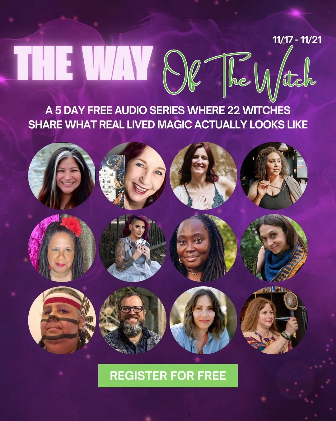Available NOVEMBER 17...

The Way of the Witch: A Free 5-Day Audio Series

I&rsquo;m part of The Way of the Witch, a 5-day private podcast where 22 witches share how they live and practice with Earth, Air, Fire, Water, and Spirit.

These stories remi