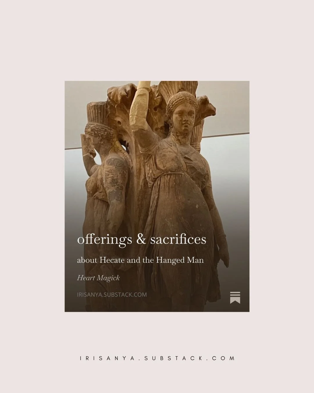 On Monday, a new Heart Magick substack (download the audio to listen to it again and again):

offerings &amp; sacrifices: about Hecate and the Hanged Man

#HeartMagick #Hecate #Hekate #HangedMan