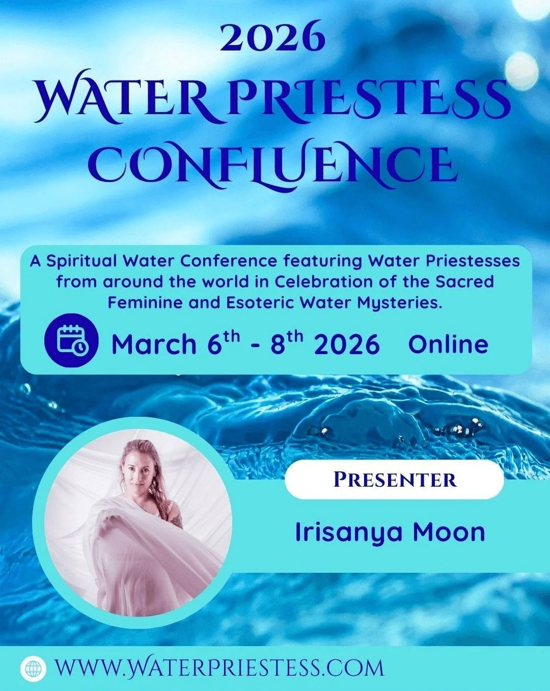 EARLY BIRD DISCOUNT ENDS JANUARY 31

I&rsquo;m thrilled to announce that I&rsquo;ll be presenting at the 4th Annual Water Priestess Confluence, a sacred online gathering devoted to honoring the divine connection with water and feminine wisdom.

🗓️ W
