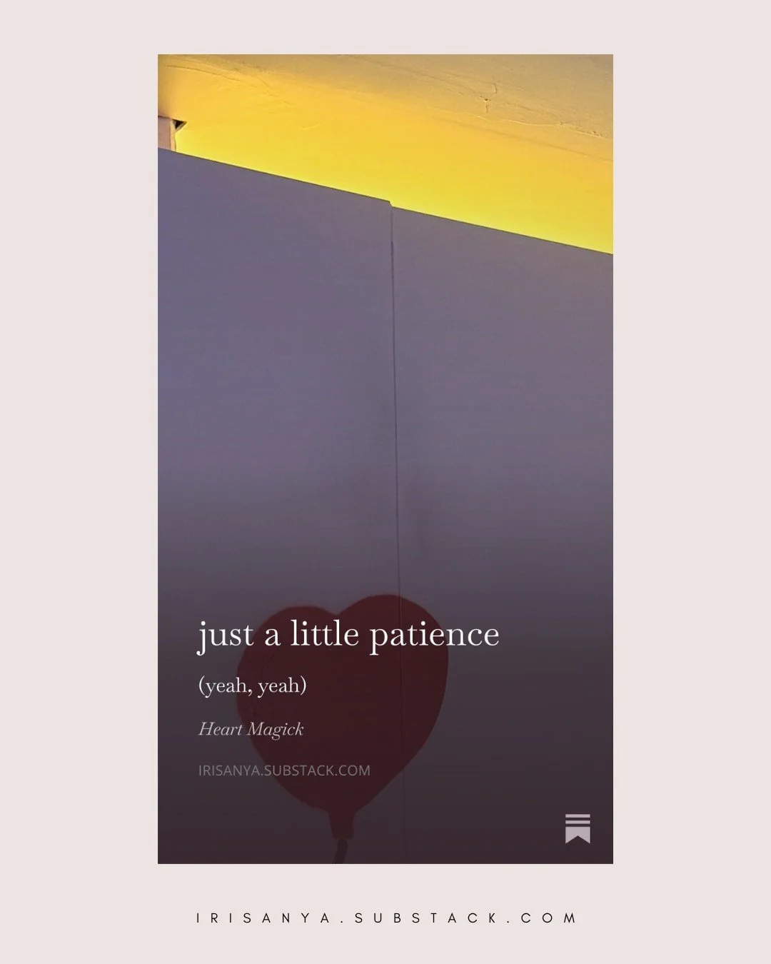 Arriving February 23/24: an(other) essay on patience

because of course.
OF COURSE.

#patience #heartmagick #change #substack