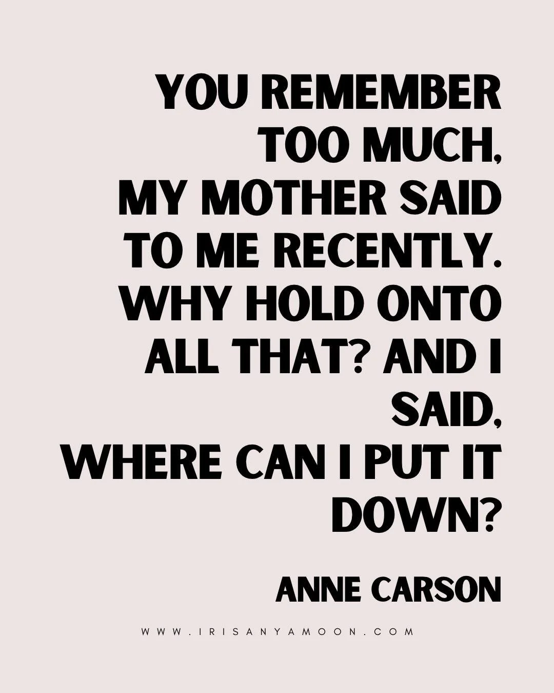 MONDAY HEART MAGICK

You remember too much,
my mother said to me recently.
Why hold onto all that? And I said,
Where can I put it down?
―Anne Carson, Glass, Irony and God&mdash; 

Today's essay is about Samhain, grief, and living.

#grief #samhain #l