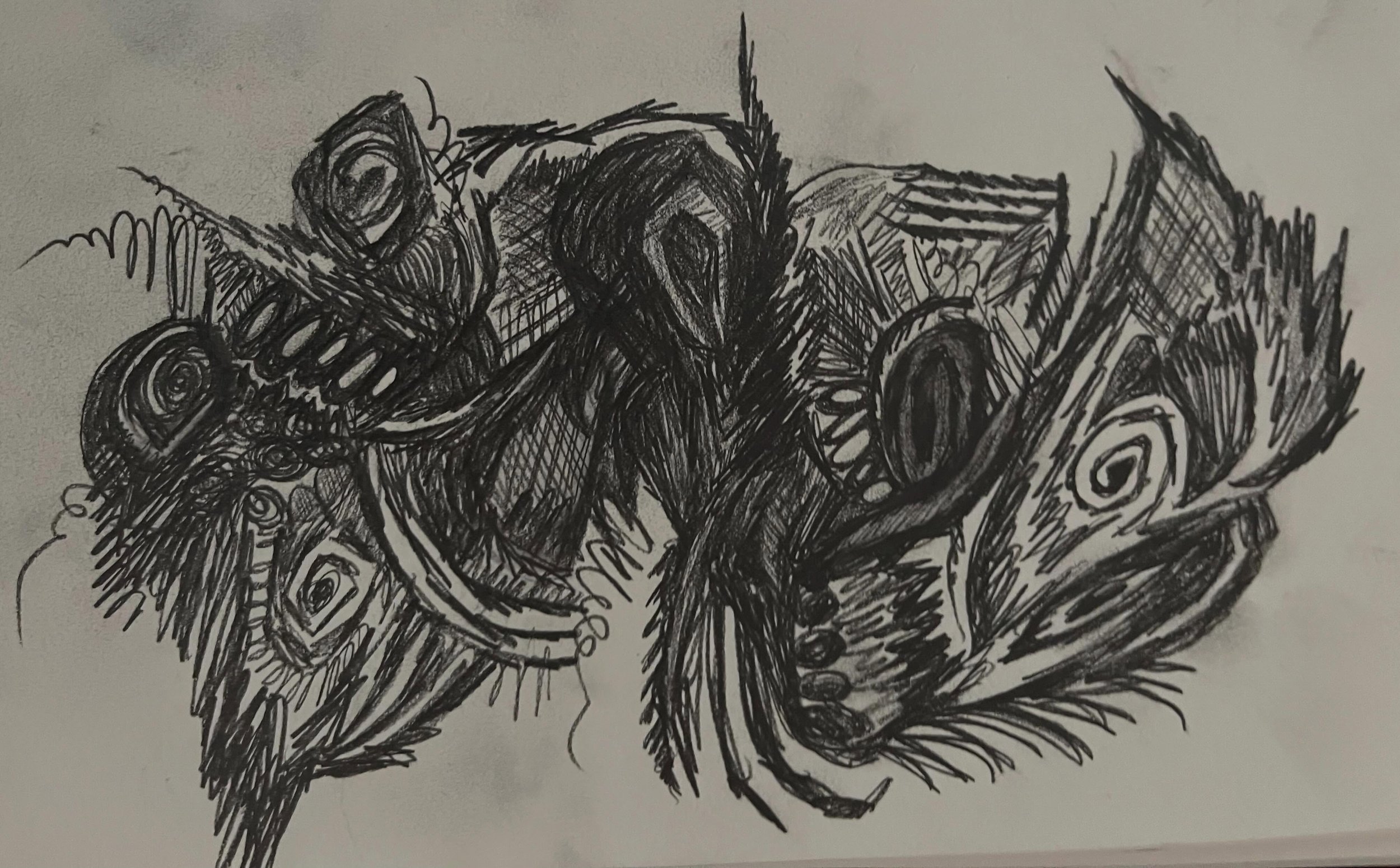 I&rsquo;ve been doodling like this as long as I can remember. I think it&rsquo;s maybe how I clear out the gunk in my head. Also, I love it when the pencil lead turns my hand silver.