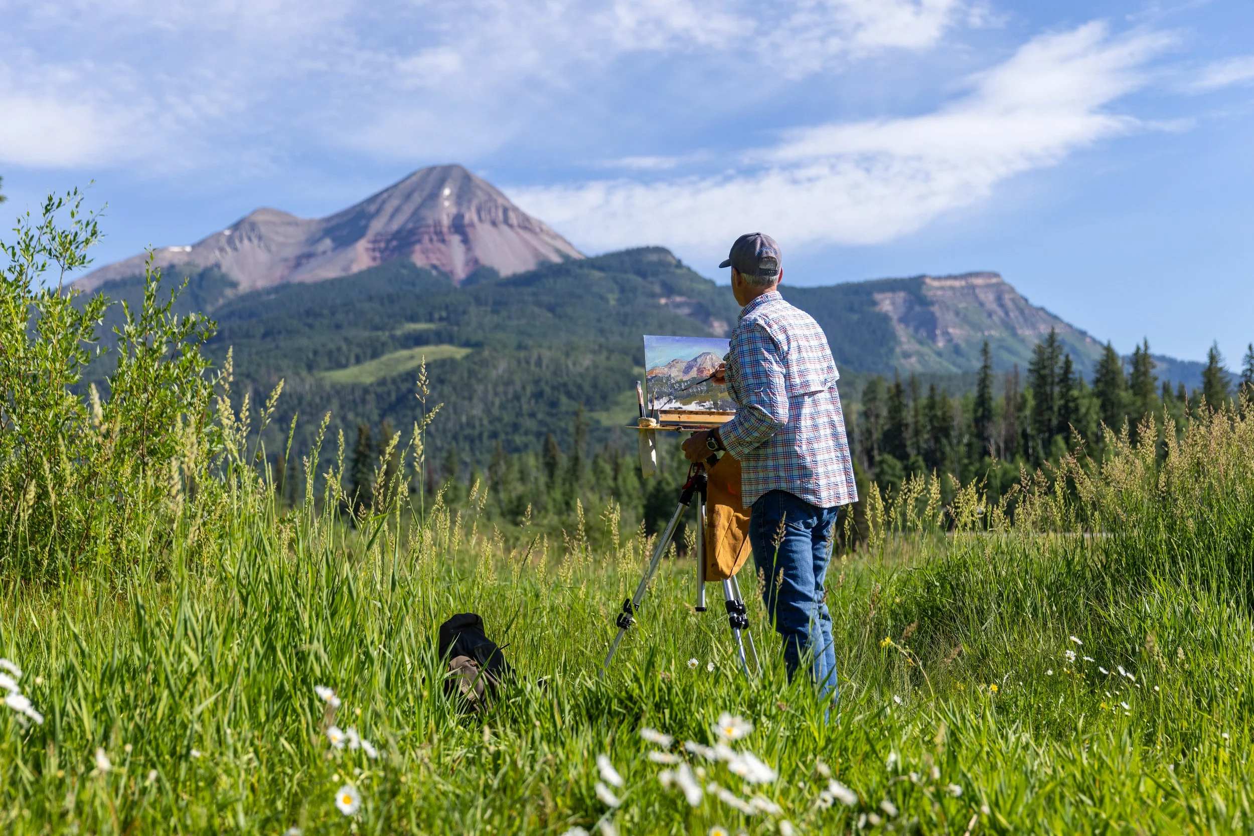 Outdoor Plein Air Painting of Engineer Mountain During Summer  Scott Smith  Visit Durango.jpg