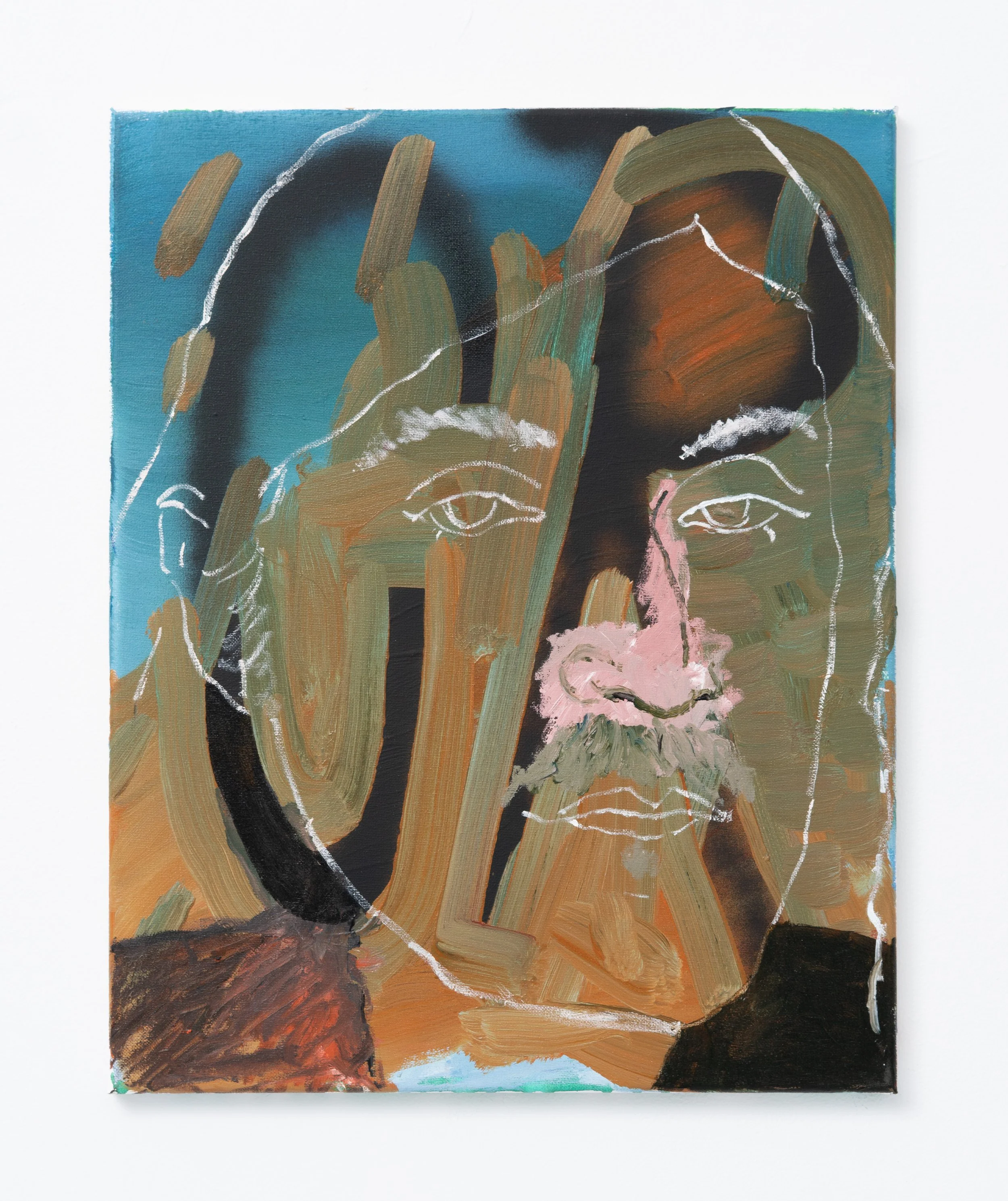 Chris Retsina,  CR , 2025. Acrylic on canvas, 20 x 16 in.