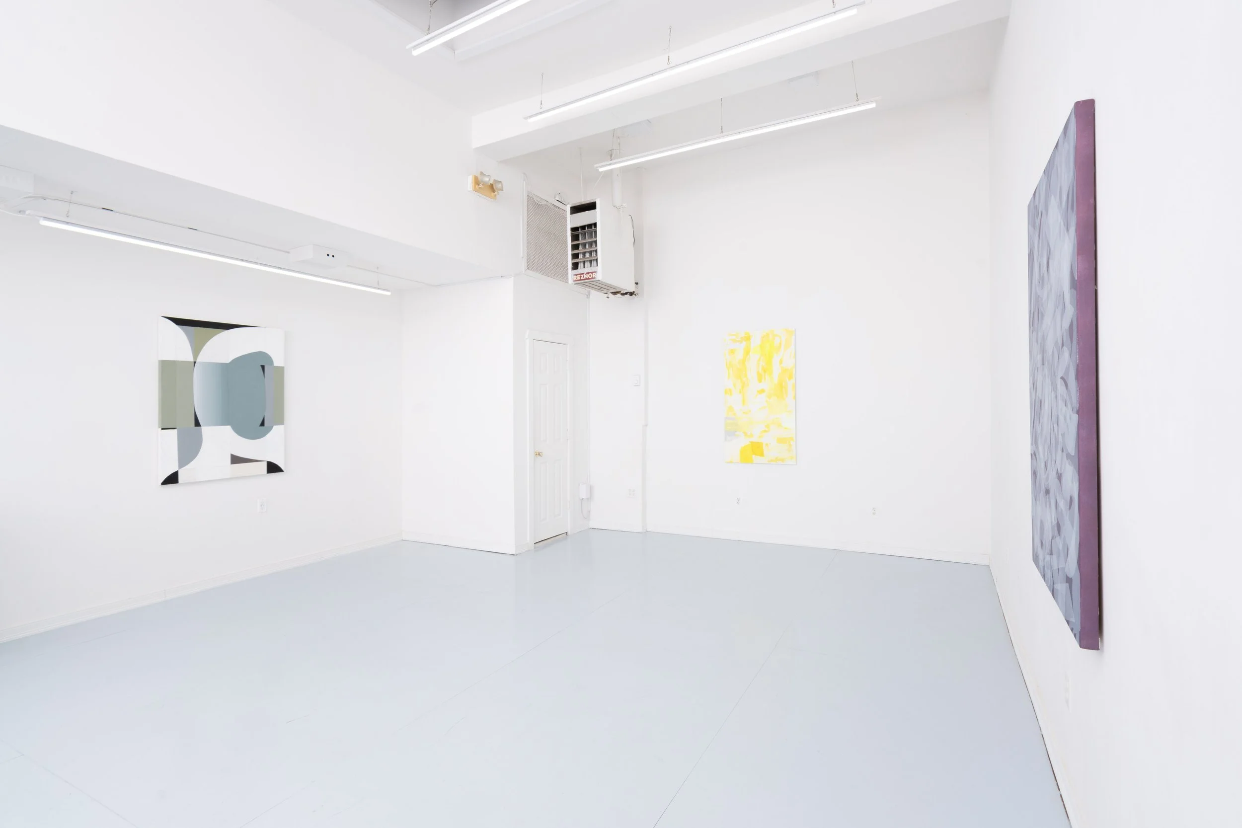 Installation view: Michele Araujo, Larry Greenberg, Adam Simon:  Artist Panel . Ptolemy, Glendale, NY, 2026.