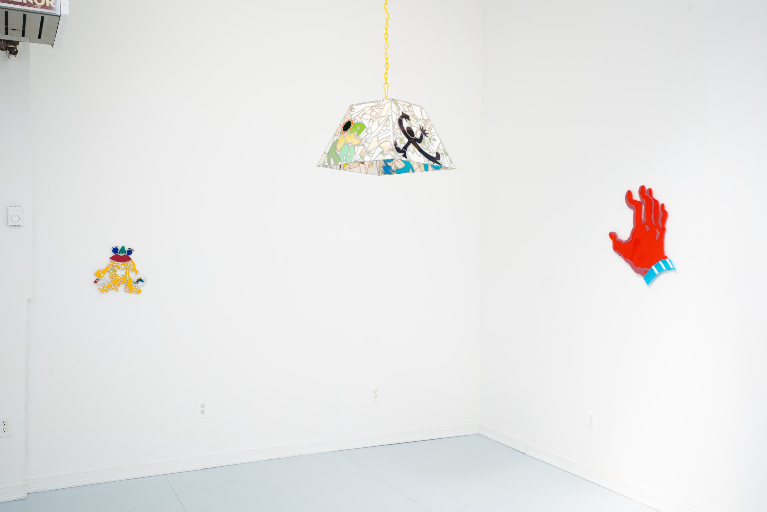 Installation view, Jonny Campolo: RED JAZZ SHOE SHINE, Ptolemy, Glendale, NY, 2025