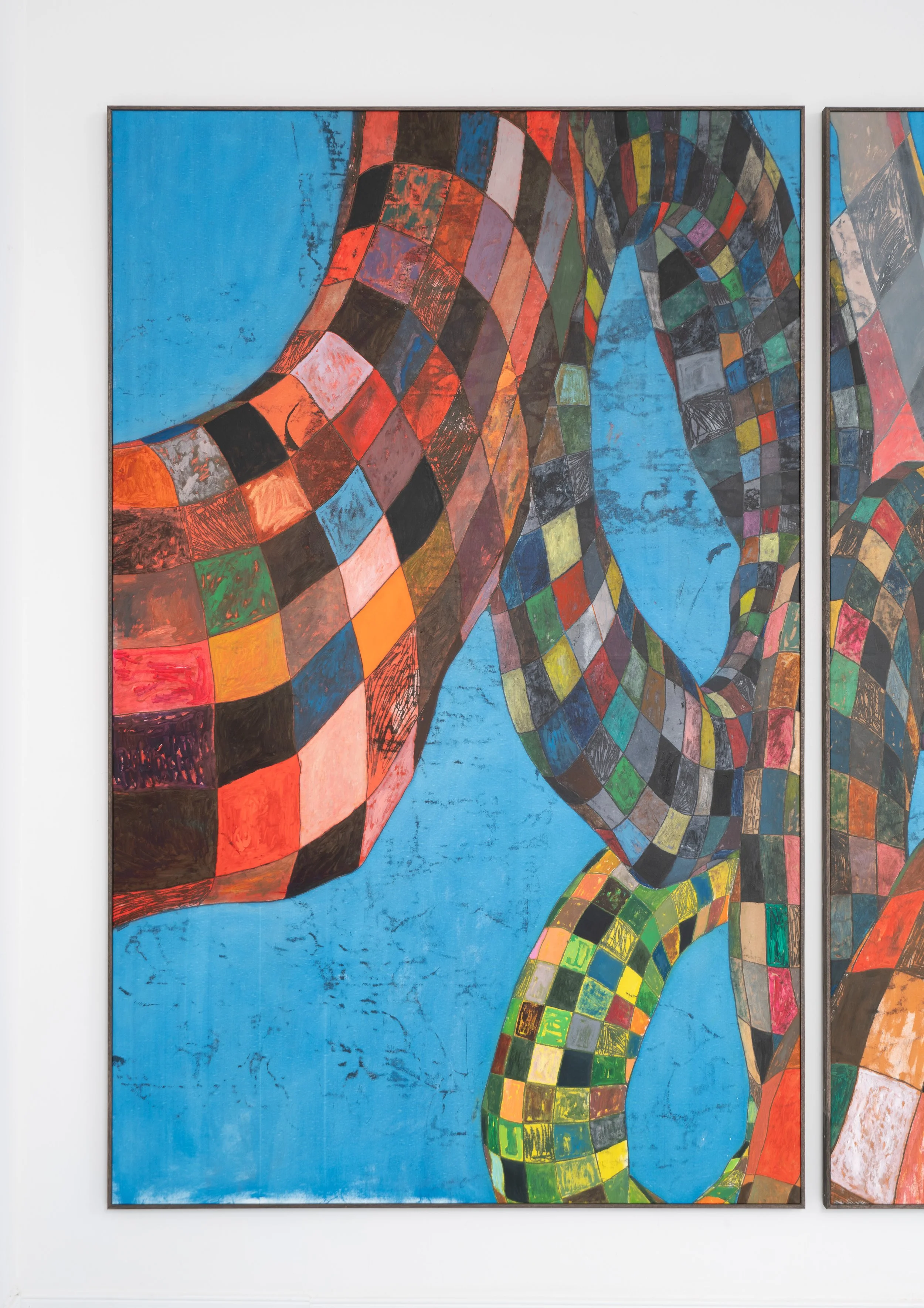 Nick Irzyk,  Factory , 2025 (detail). Oil on canvas, 91 1/4 x 236 1/2 in.