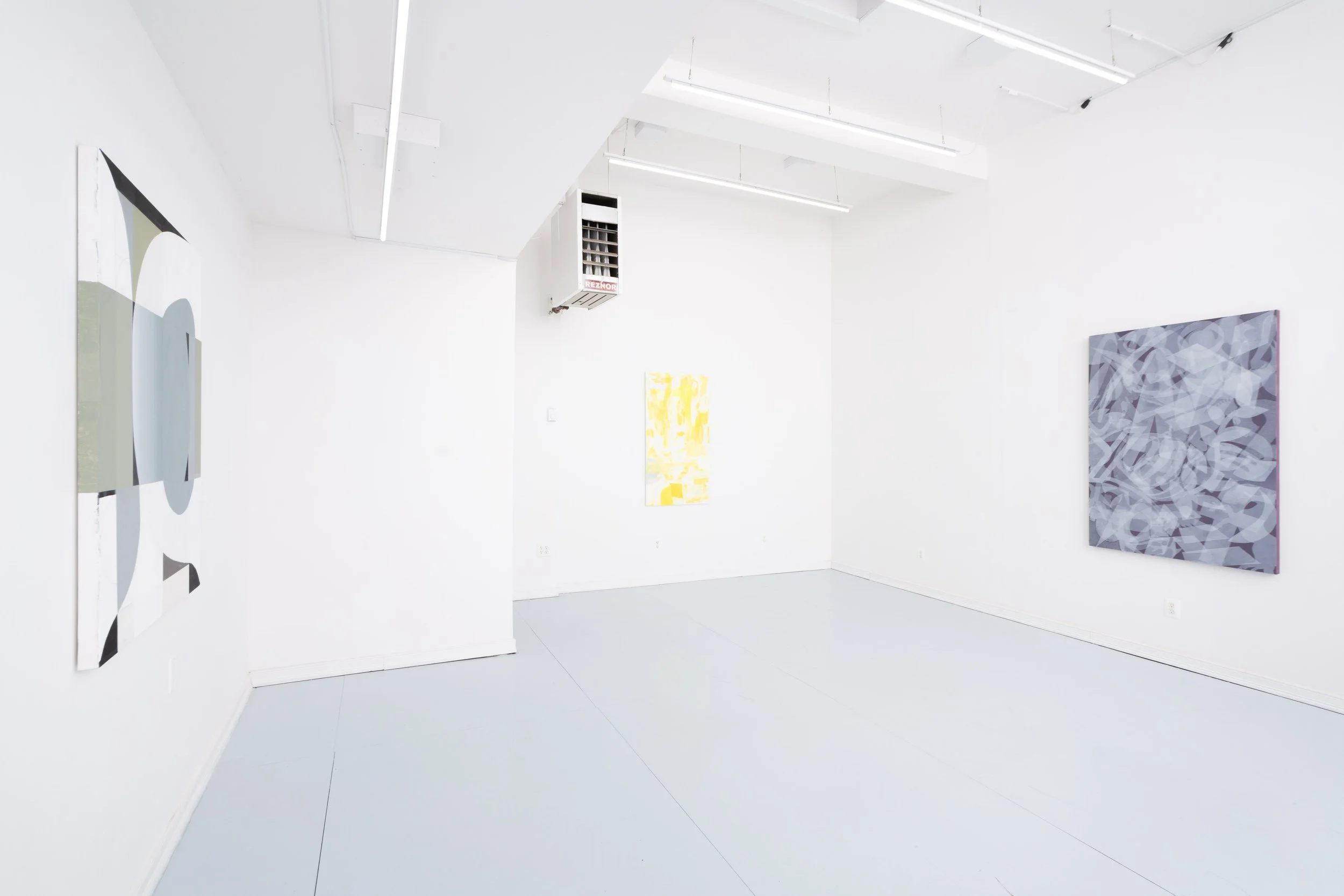 Installation view: Michele Araujo, Larry Greenberg, Adam Simon:  Artist Panel . Ptolemy, Glendale, NY, 2026.