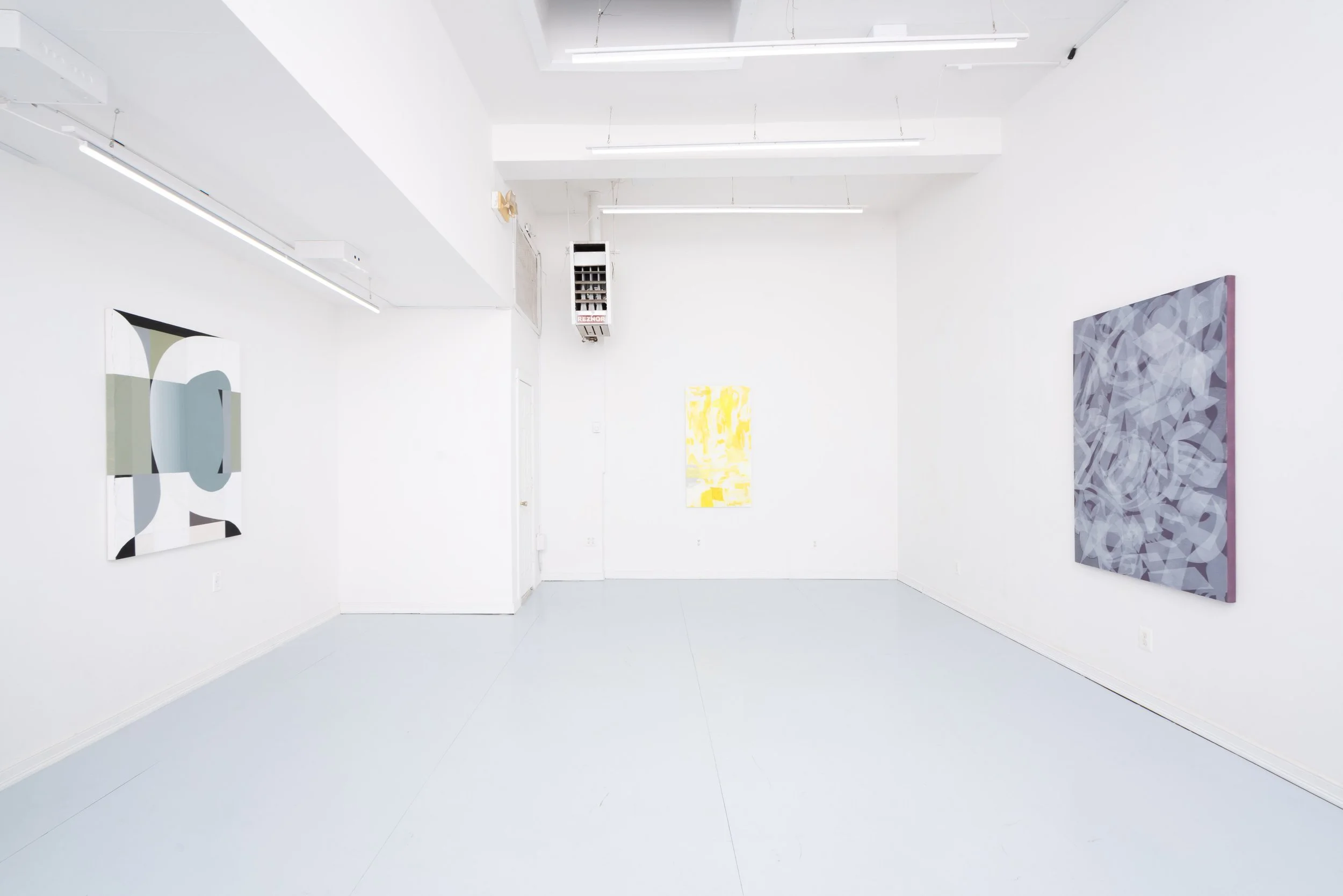 Installation view: Michele Araujo, Larry Greenberg, Adam Simon:  Artist Panel . Ptolemy, Glendale, NY, 2026.