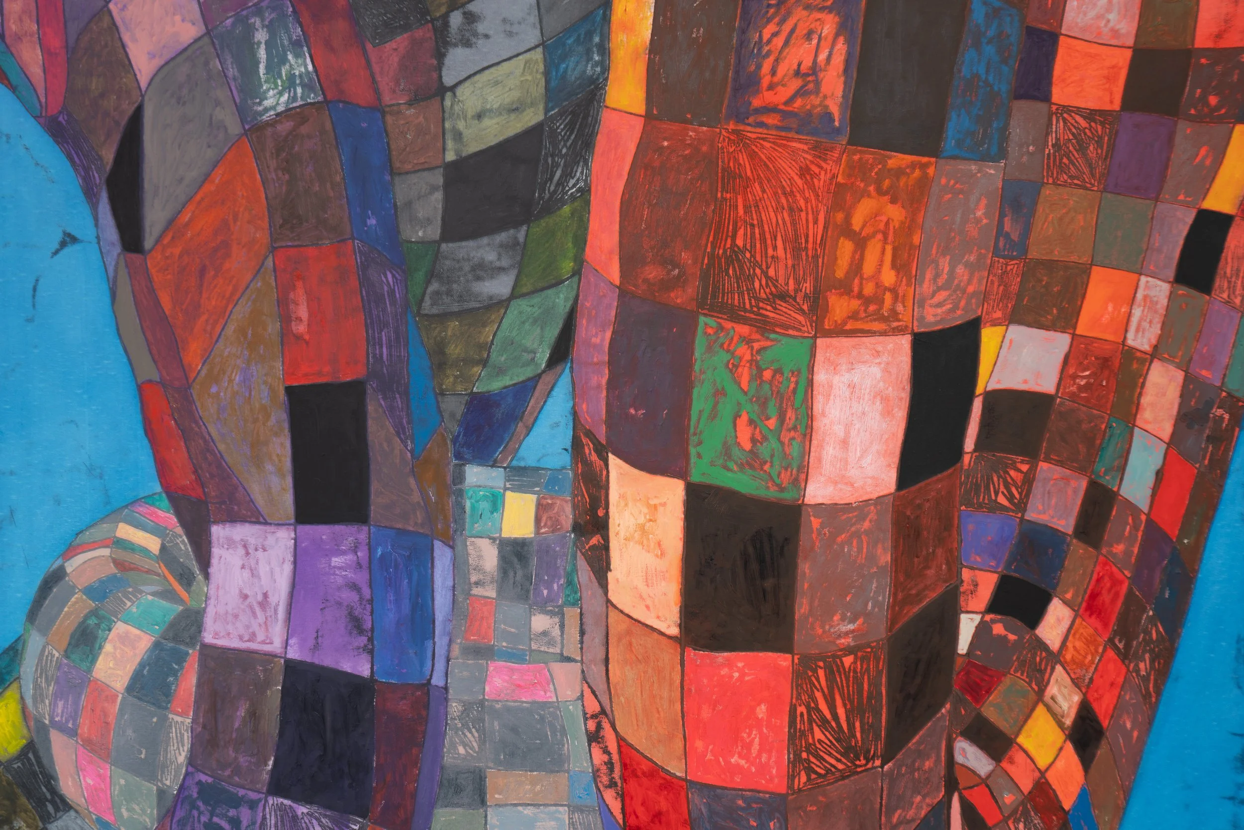 Nick Irzyk,  Factory , 2025 (detail). Oil on canvas, 91 1/4 x 236 1/2 in.