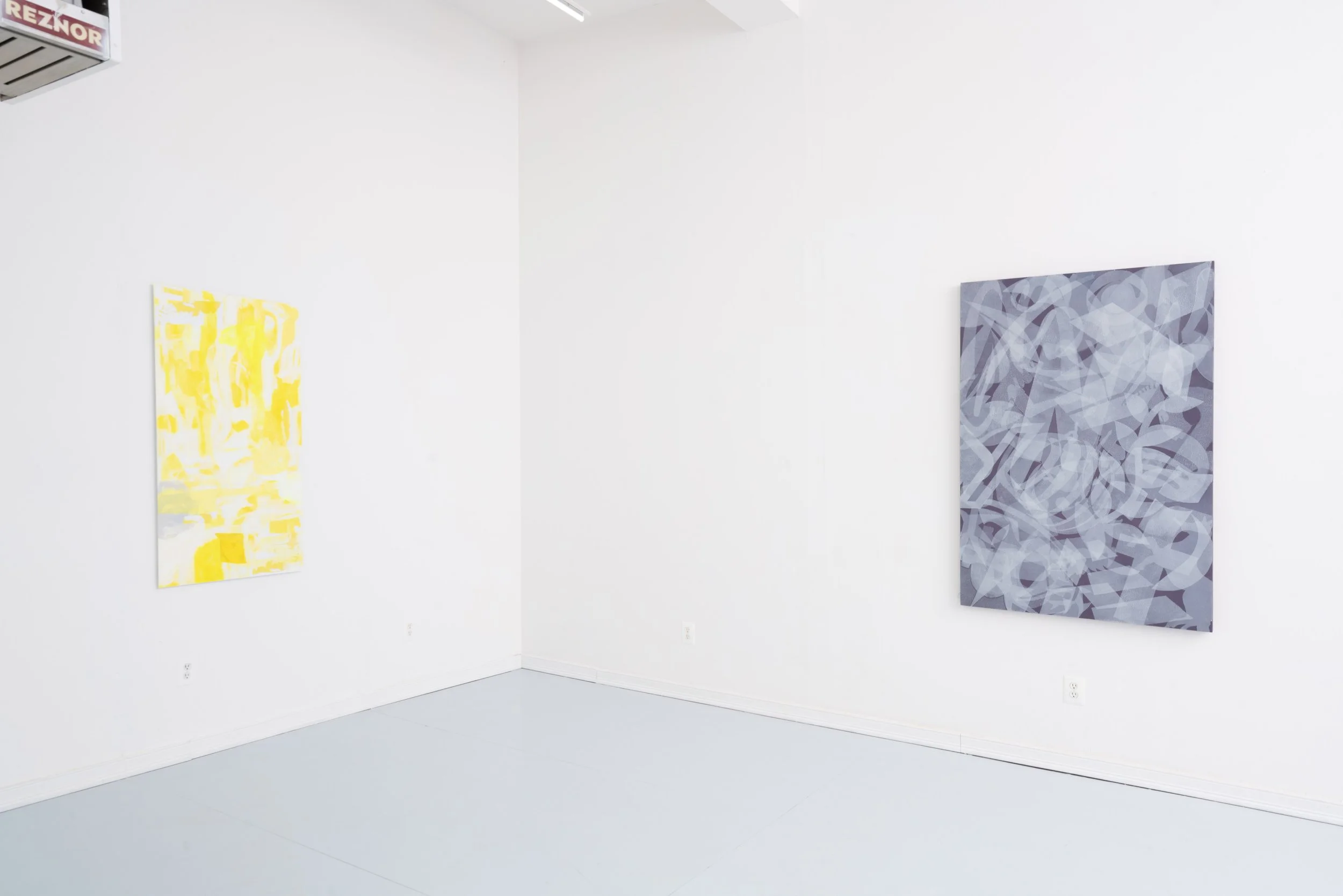 Installation view: Michele Araujo, Larry Greenberg, Adam Simon:  Artist Panel . Ptolemy, Glendale, NY, 2026.