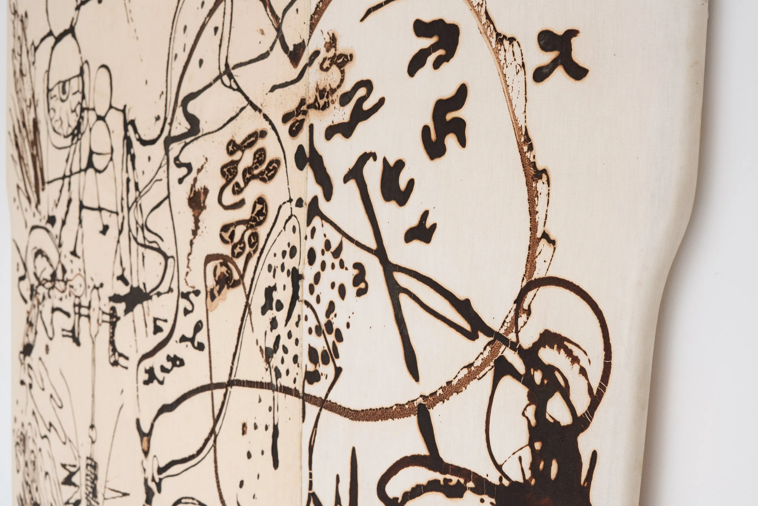 Bill Saylor,  Occupant Stimulator , 1996 (detail). Sea kelp on fabric, 81 1/2 x 81 1/2 in
