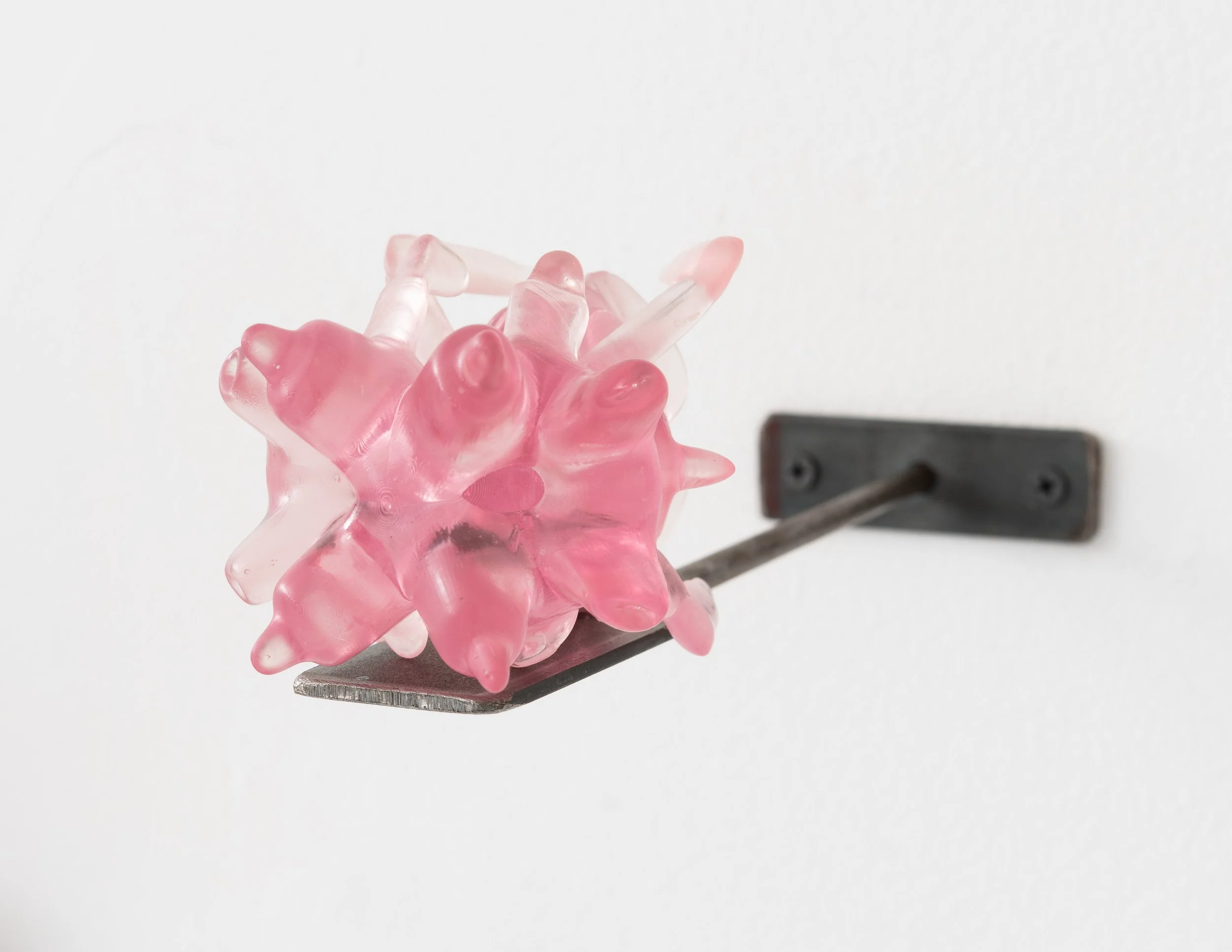 Miguel Ángel Salazar & Carlos Iván Hernández
 Floricaris , 2023. CAD rendering, 3D printed resin, custom metal holders, 3 x 4 x 4 in.