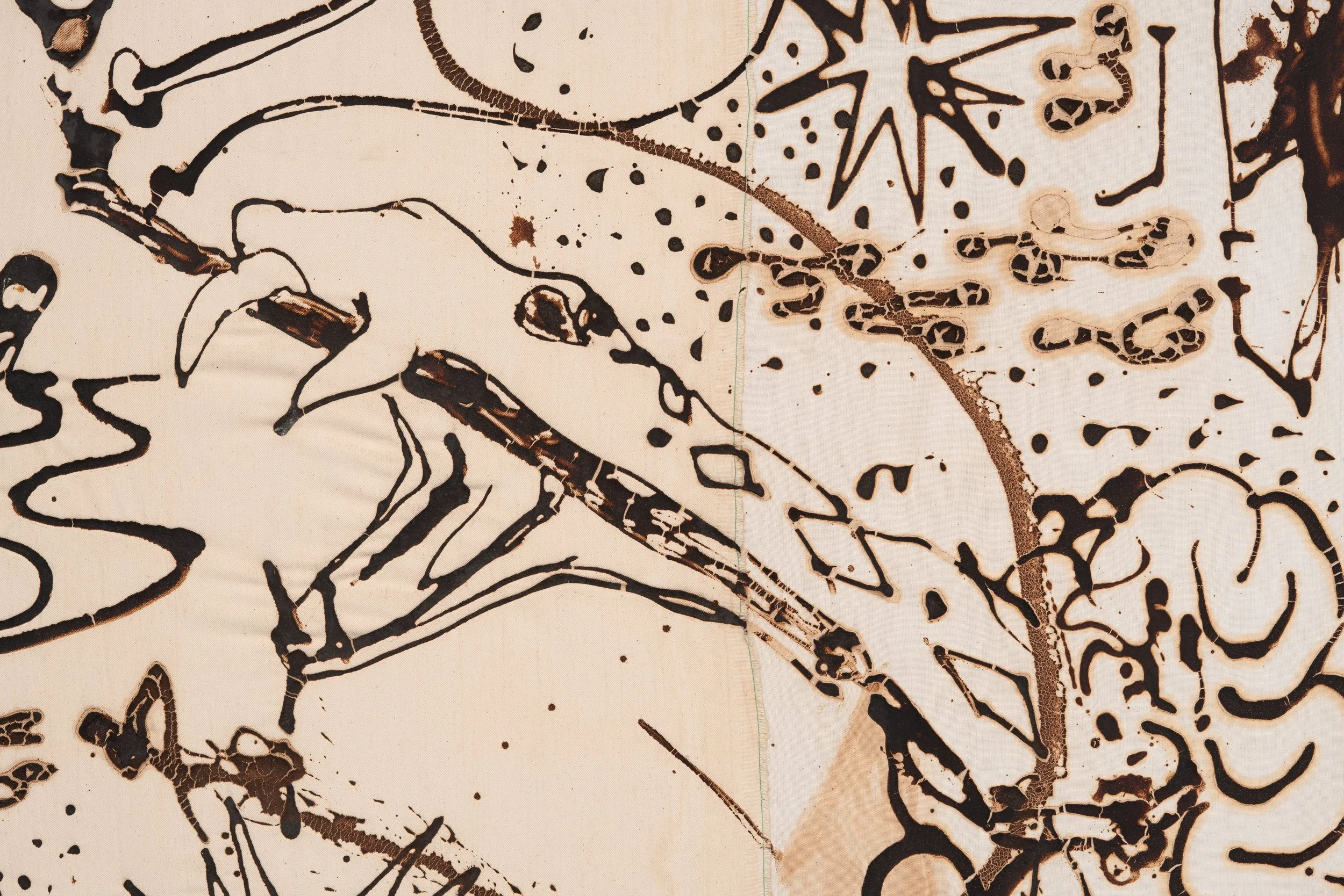 Bill Saylor,  Occupant Stimulator , 1996 (detail). Sea kelp on fabric, 81 1/2 x 81 1/2 in
