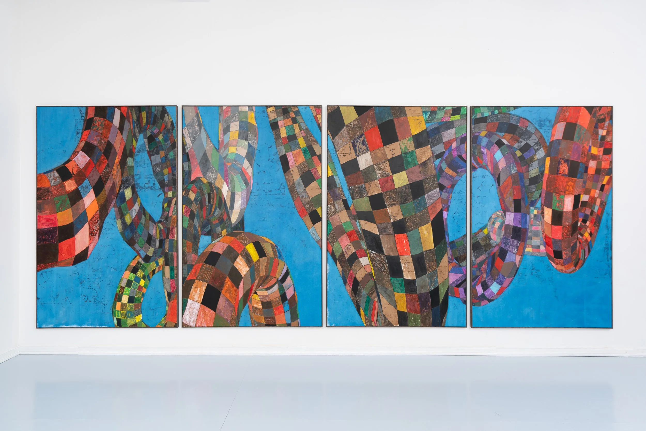 Nick Irzyk,  Factory , 2025. Oil on canvas, 91 1/4 x 236 1/2 in.