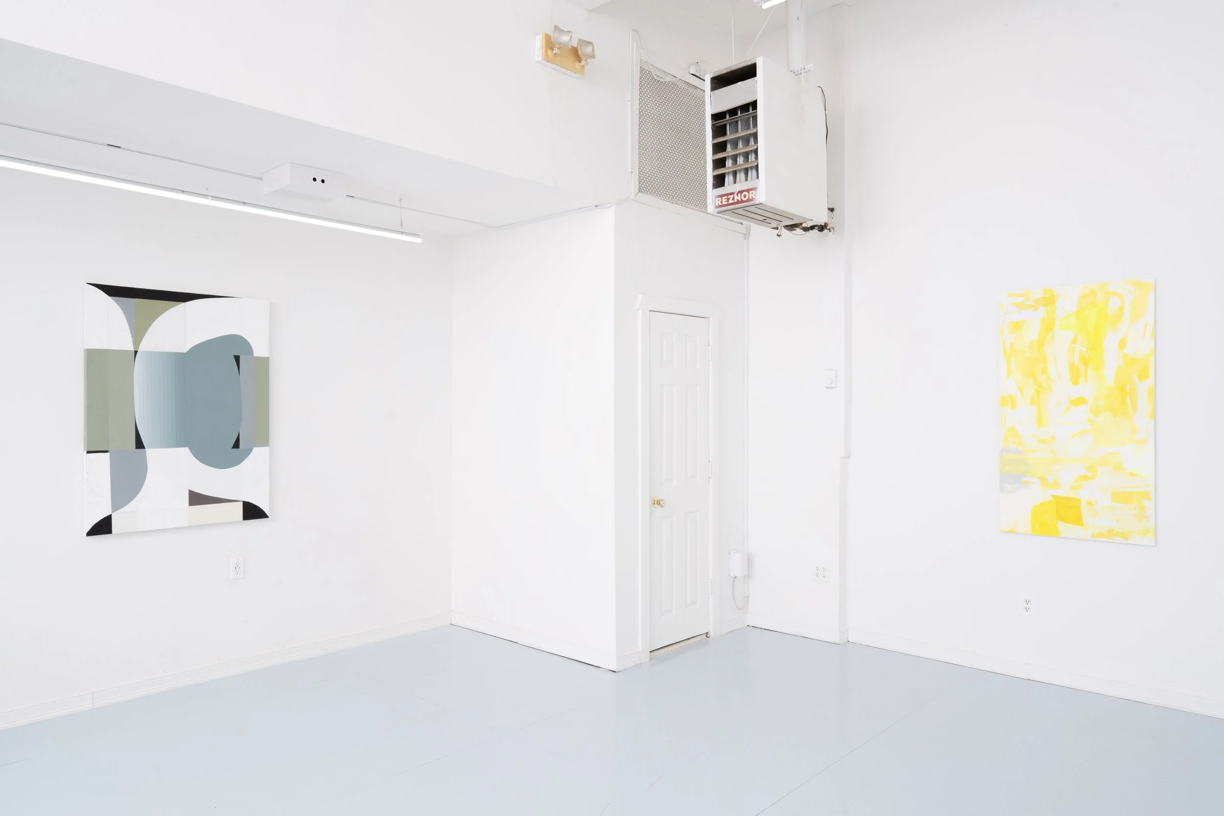 Installation view: Michele Araujo, Larry Greenberg, Adam Simon:  Artist Panel . Ptolemy, Glendale, NY, 2026.