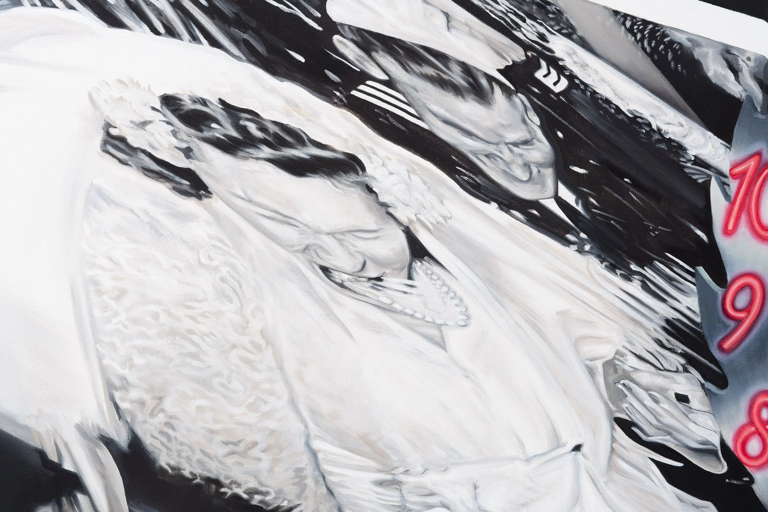 Lucia Love,  The Scream , 2024 (detail). Oil on canvas, 48 x 60 in