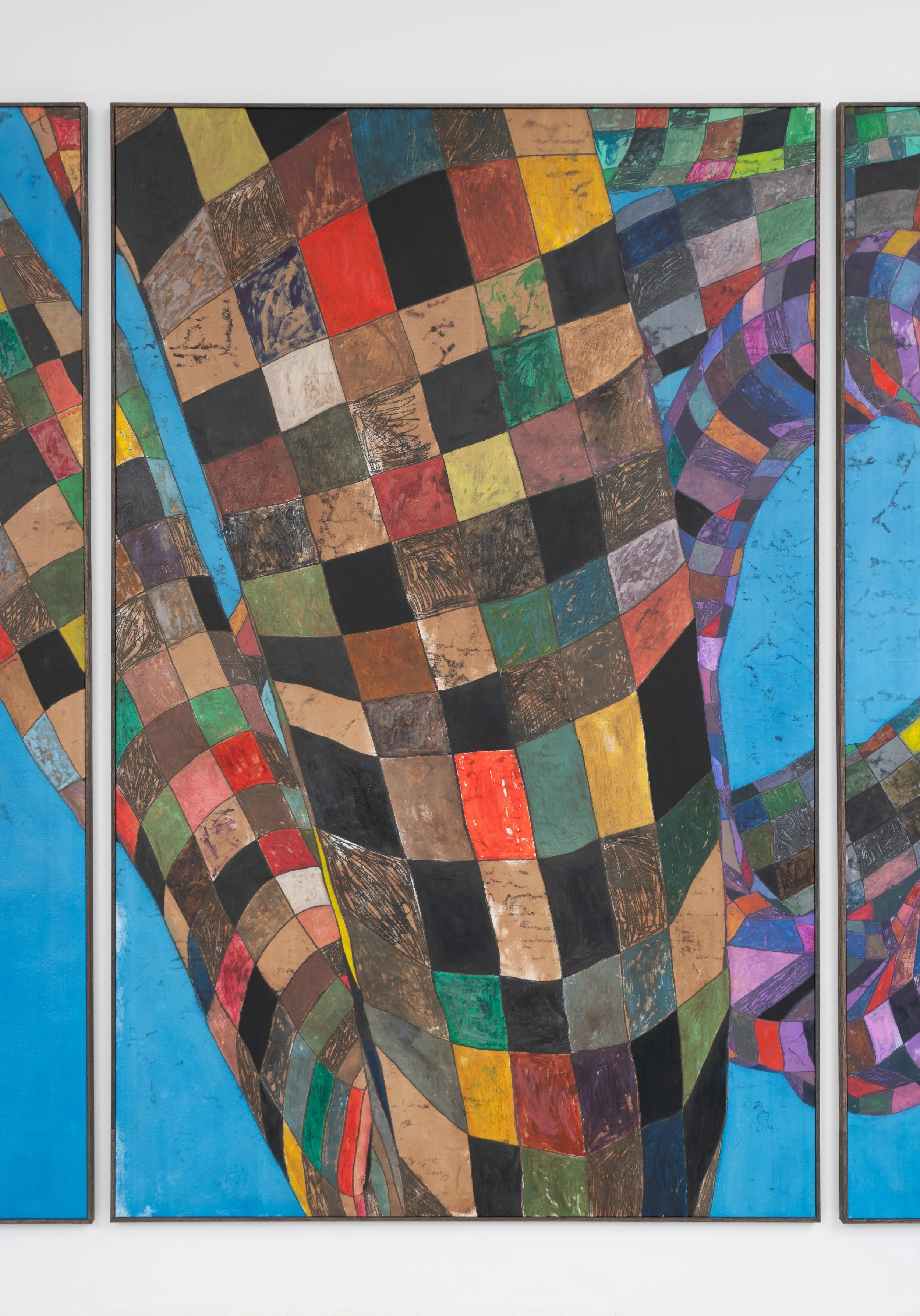 Nick Irzyk,  Factory , 2025 (detail). Oil on canvas, 91 1/4 x 236 1/2 in.