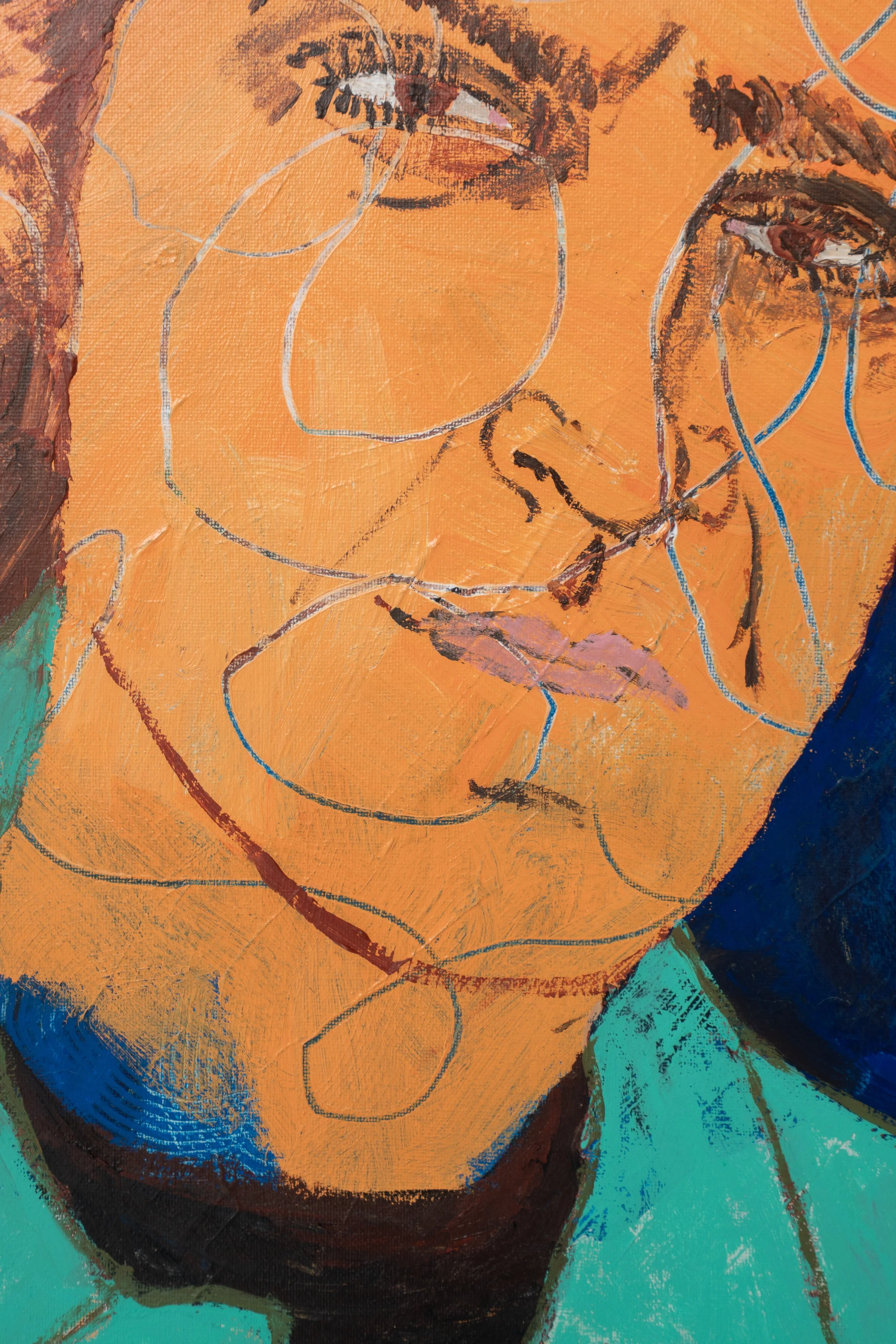 Chris Retsina,  Swirly , 2025 (detail). Acrylic on canvas, 20 x 16 in.