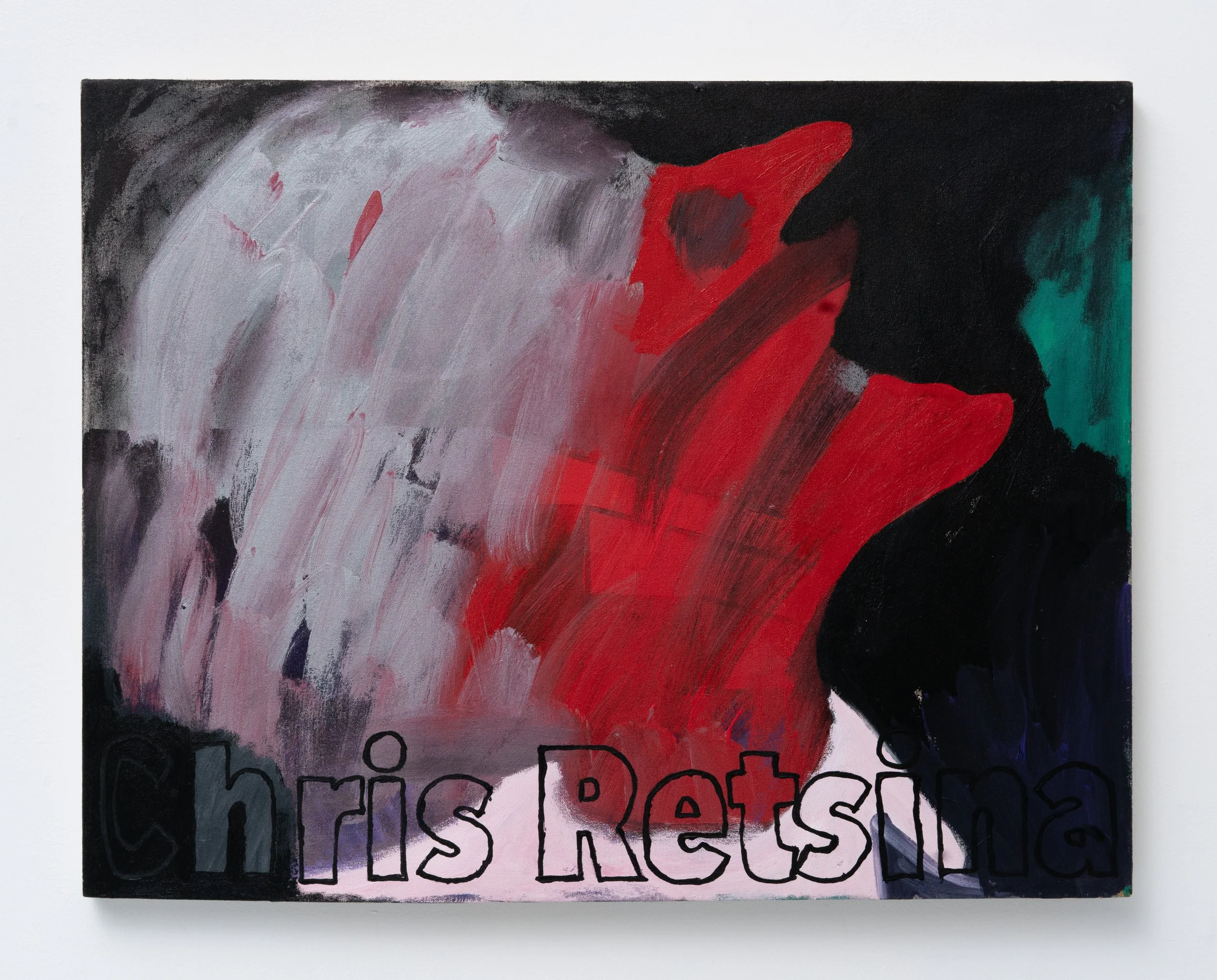 Chris Retsina,  Self Portrait , 2023. Acrylic on canvas, 28 x 36 in.