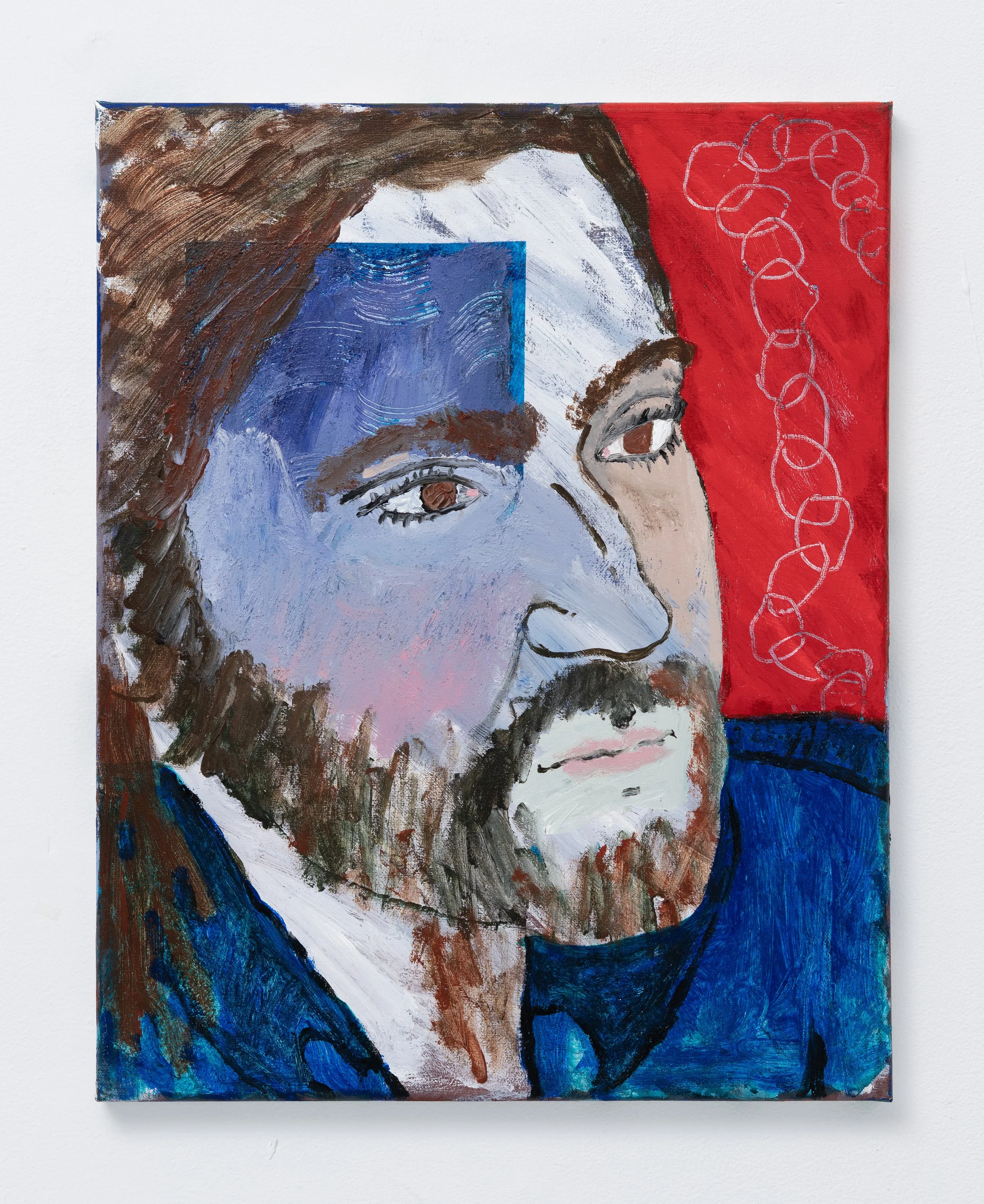Chris Retsina,  Stealing from Ana Bial , 2025. Acrylic on canvas, 20 x 16 in.
